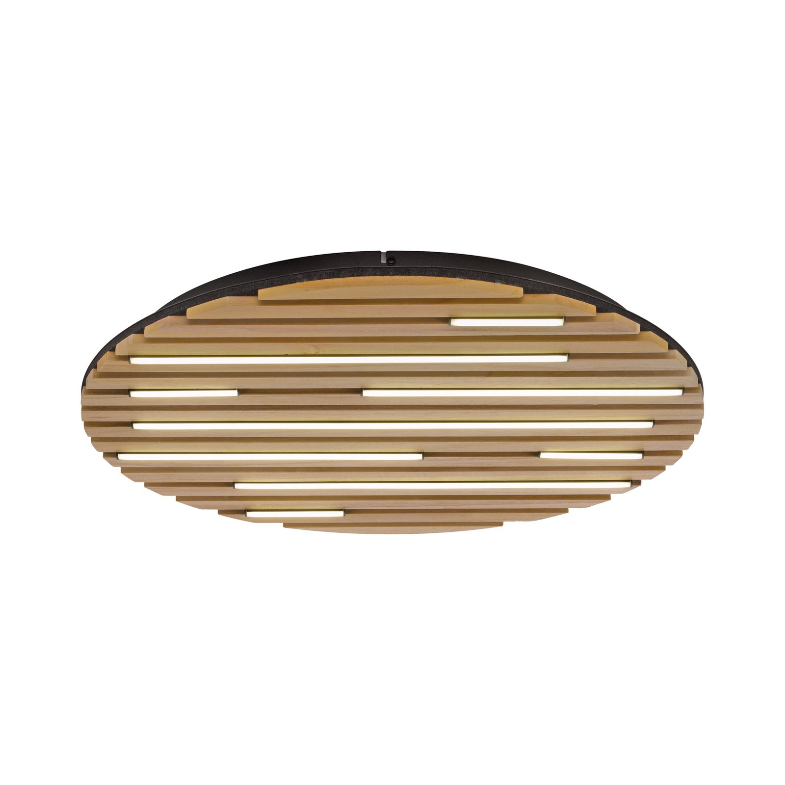 Paul Neuhaus Plafón SMART+ Q-Acoustic, madera Ø 60 cm