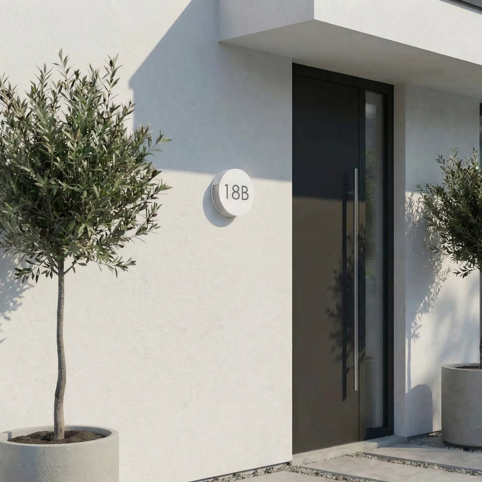 Advero LED-Außenwandlampe, IP44, CCT, Hausnummer, hellgrau - Lucande