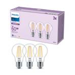 Philips LED bulb E27 7W 850lm 4,000K clear 3-pack