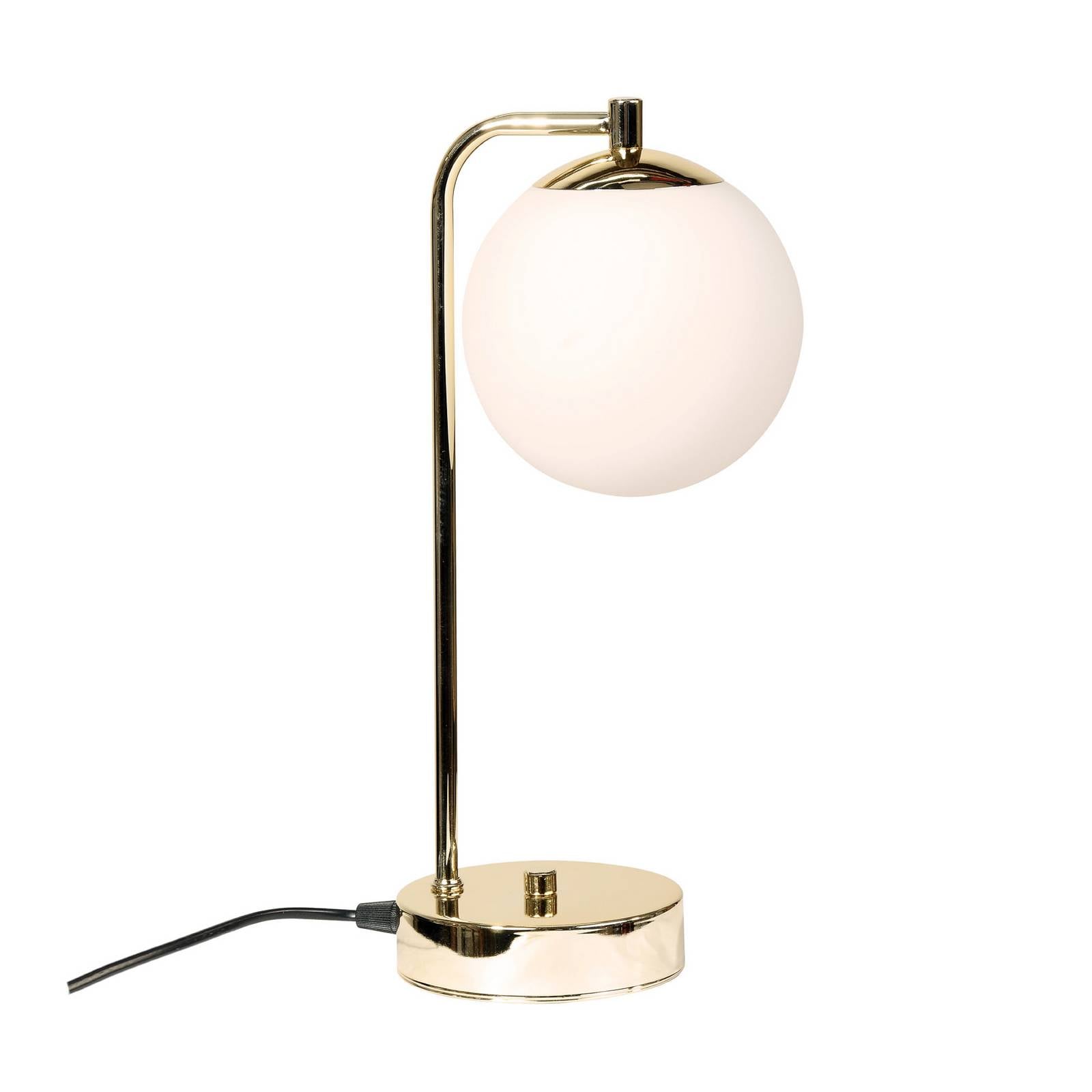 Tischleuchte Rico, Glas/Metall, gold/weiß, Höhe 36 cm