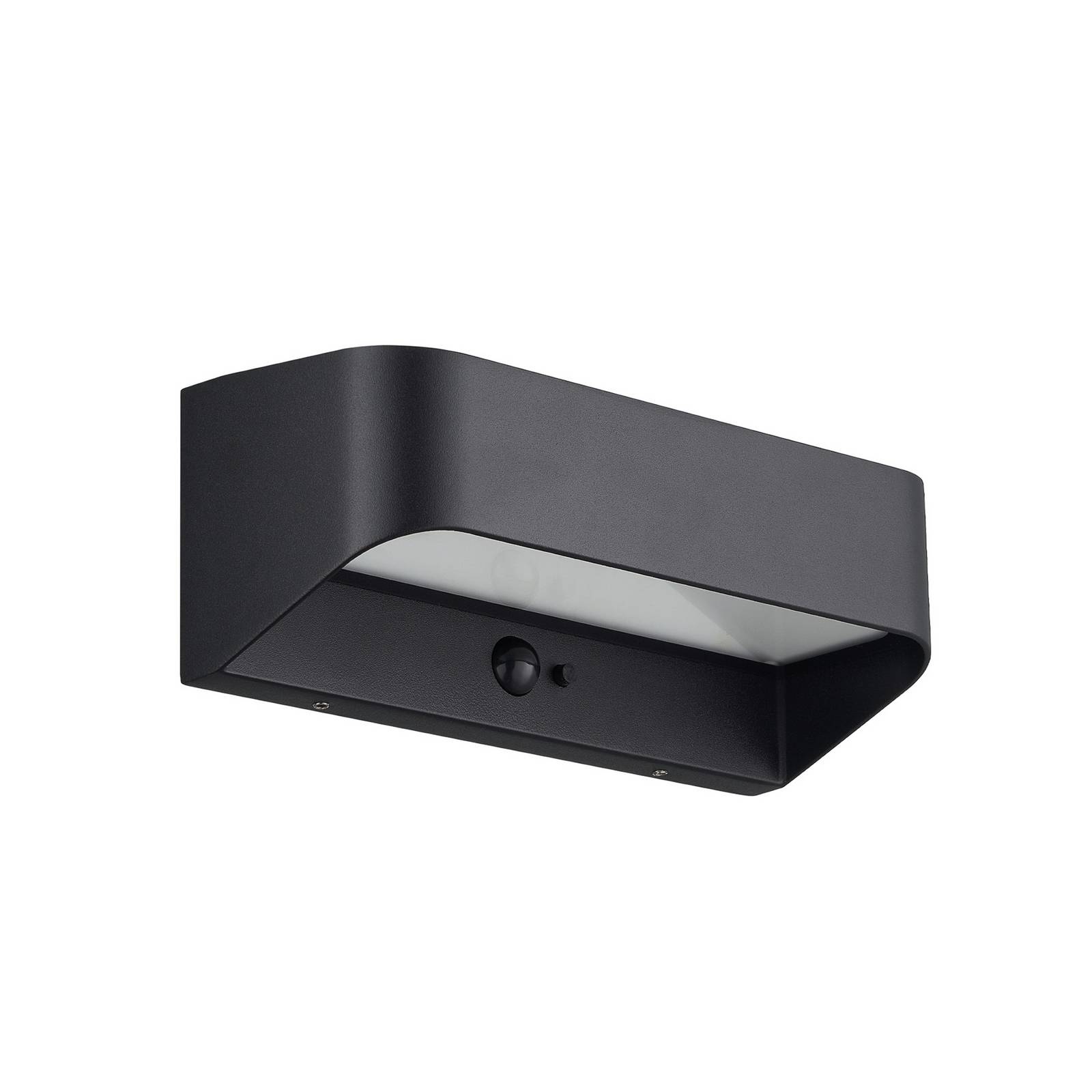LED-Solar-Außenwandlampe Marcellio, schwarz, Sensor, IP54