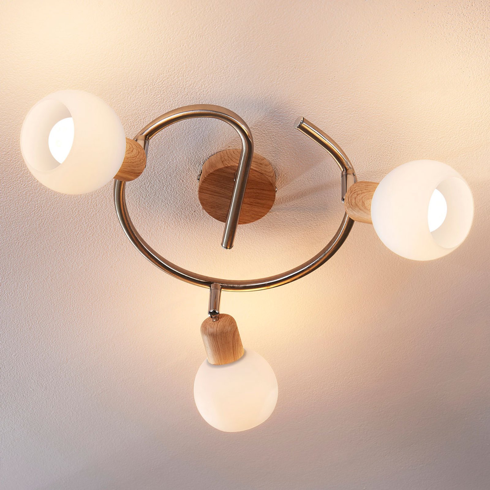 Plafondlamp Svenka, 3-lamps, rondel