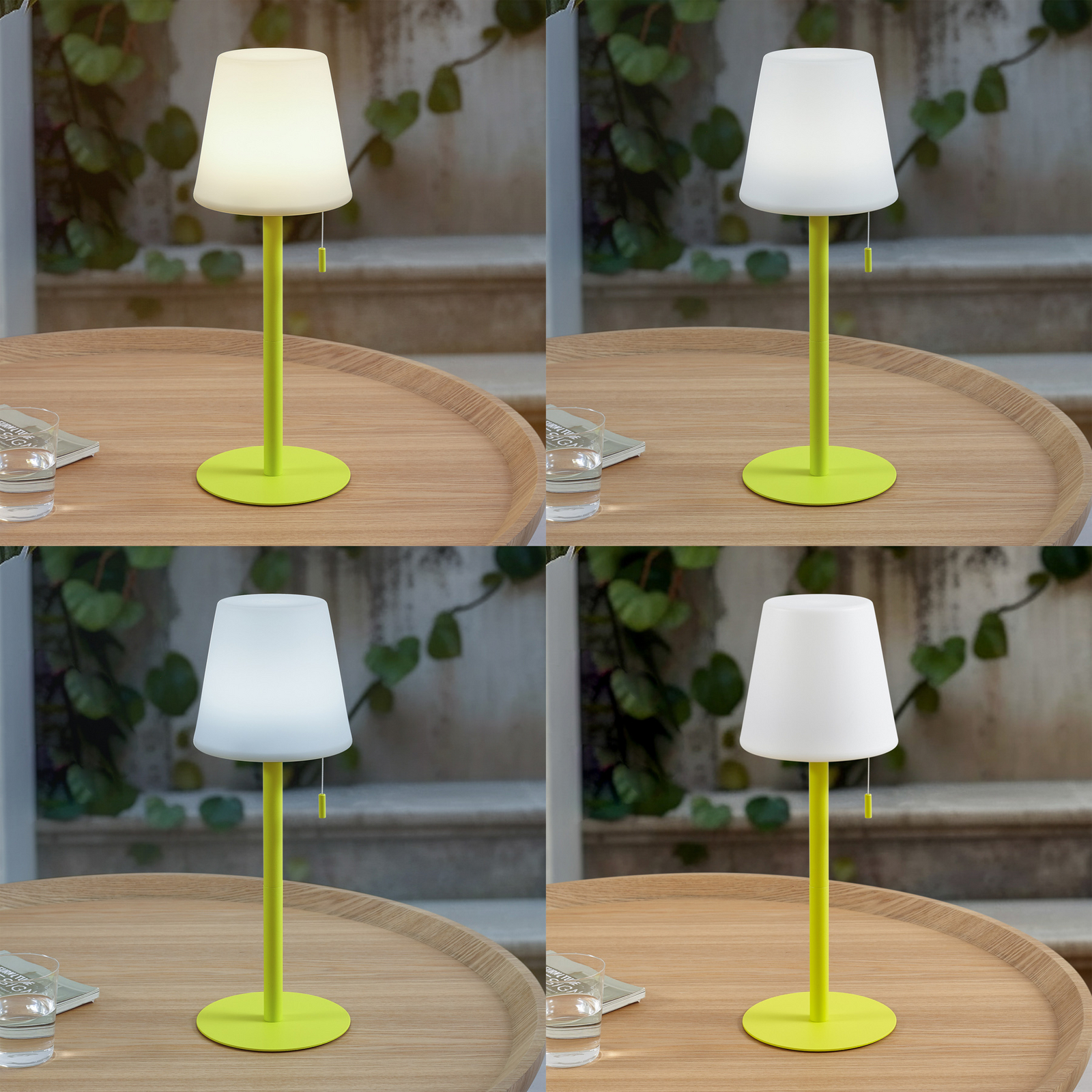 Azalea LED Portable Tischleuchte IP44 Weiß/Gelb - Lindby