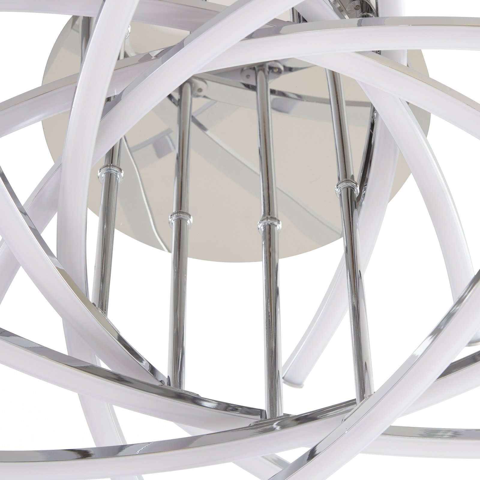 Lindby Flakira LED plafondlamp, 10-lamps chroom