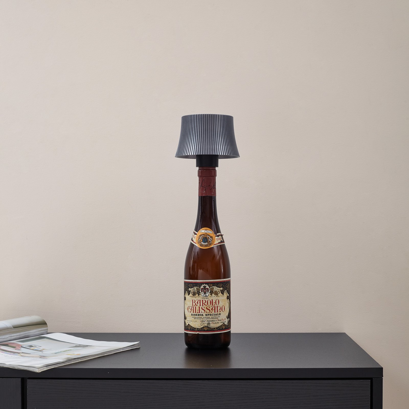 Lindby LED-Akkutischleuchte Linor, rauchgrau, USB, dimmbar