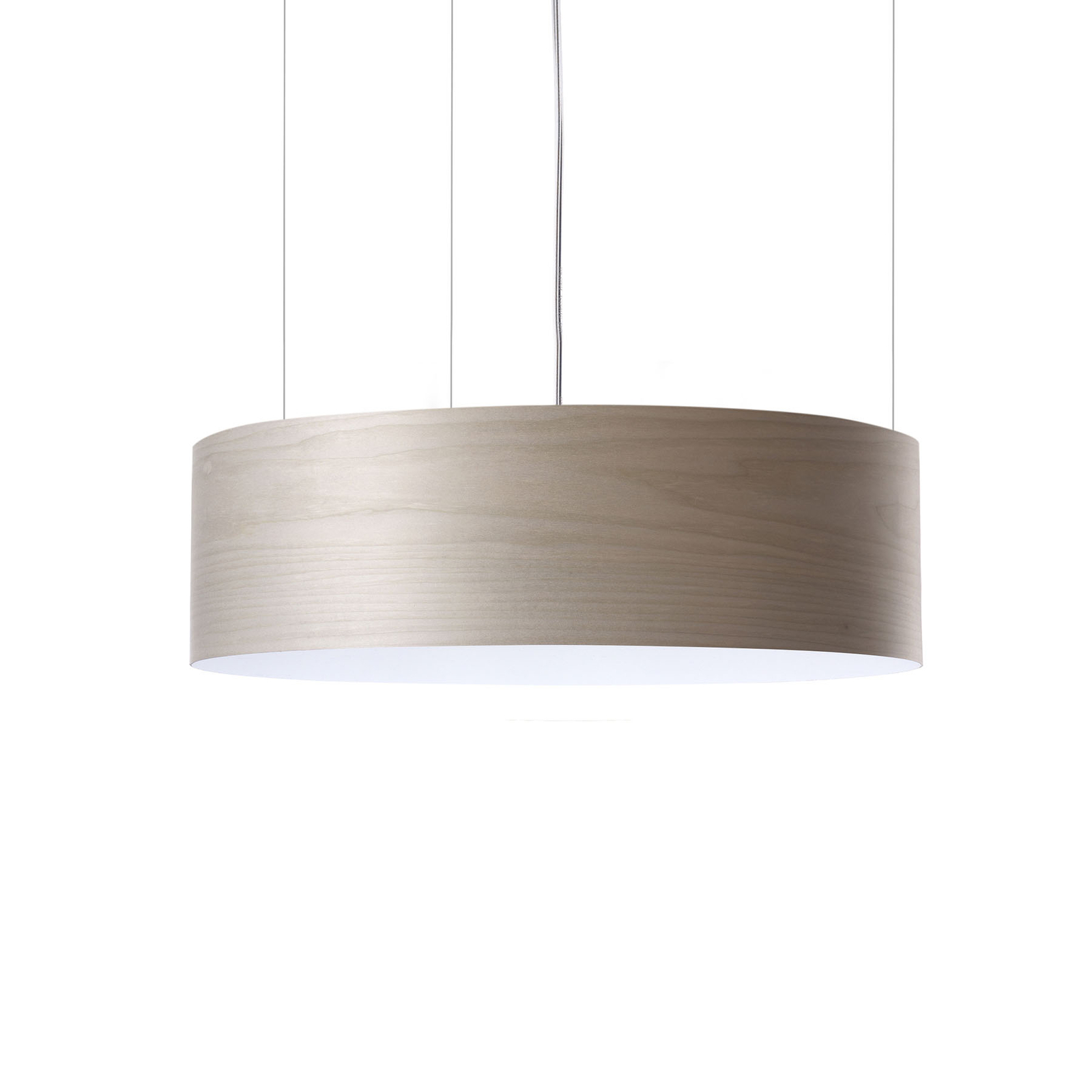 LZF LamPS Gea Slim LED hanging lamp 0-10 V dim, grey, for Living / Dining Room, wood veneer, plastic, metal, 25 W, energy efficiency: A+, H: 15 cm