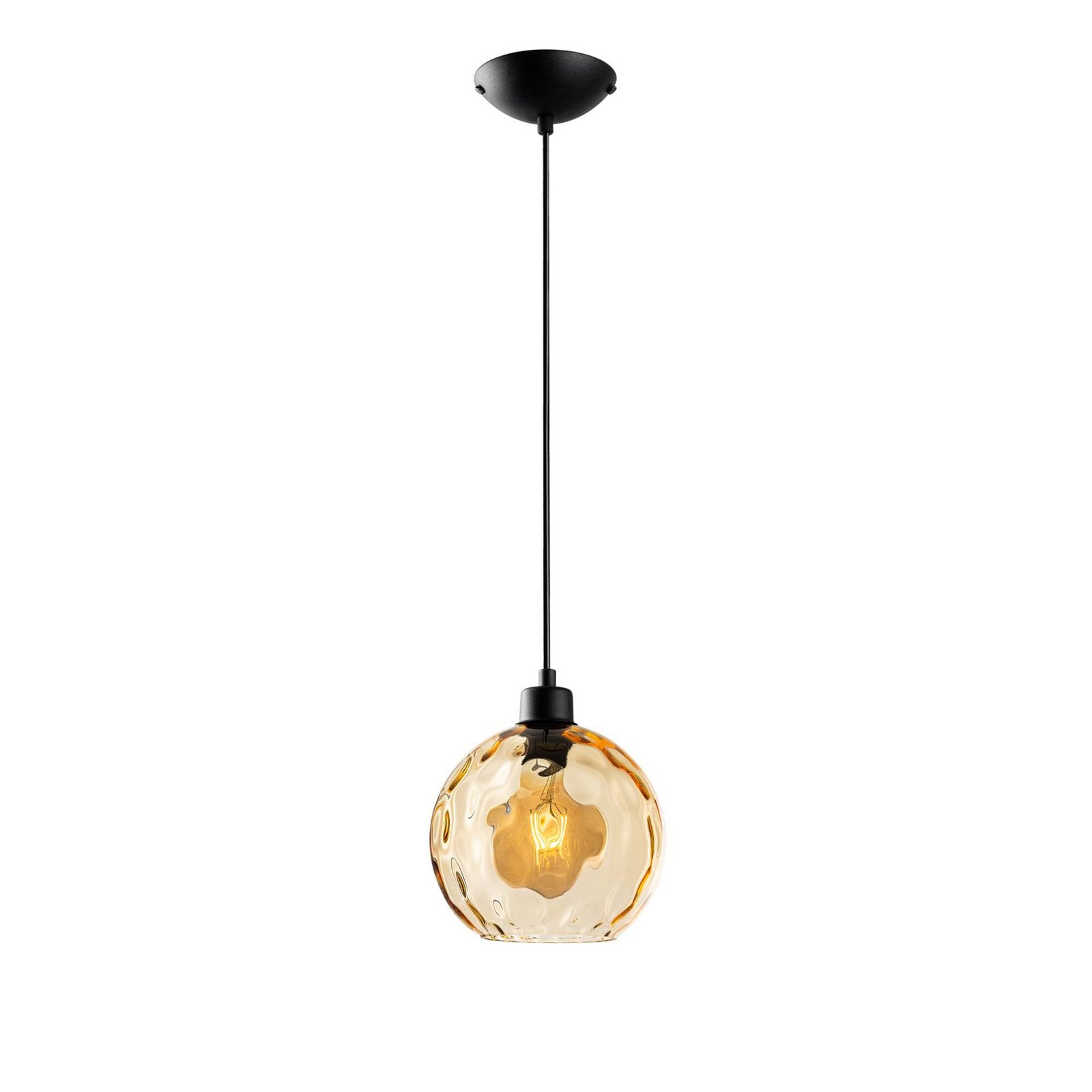 Piekaramais gaismeklis Benek, dzeltens, stikls, Ø 20 cm, E27