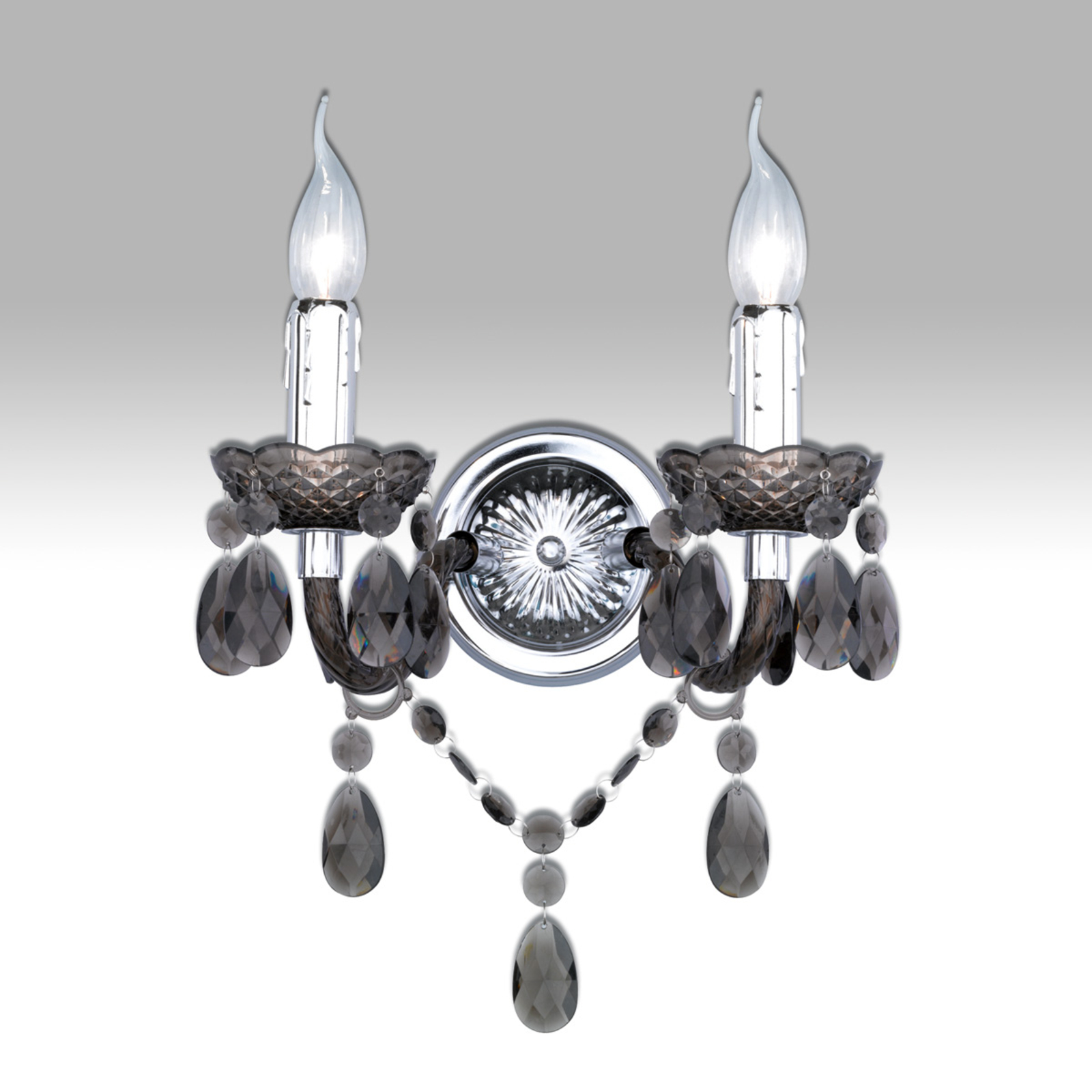 Reality Leuchten With black acrylic decoration - Perdita wall light, for Living / Dining Room, Metal, acrylic, E14, 40 W, energy efficiency: A++, W: 26.5 cm, H: 34 cm