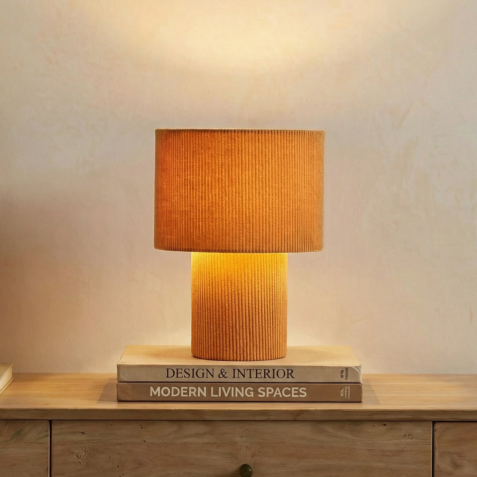 Lindby stolna lampa Jone, svijetlosmeđa, tekstil, visina 30 cm, E27