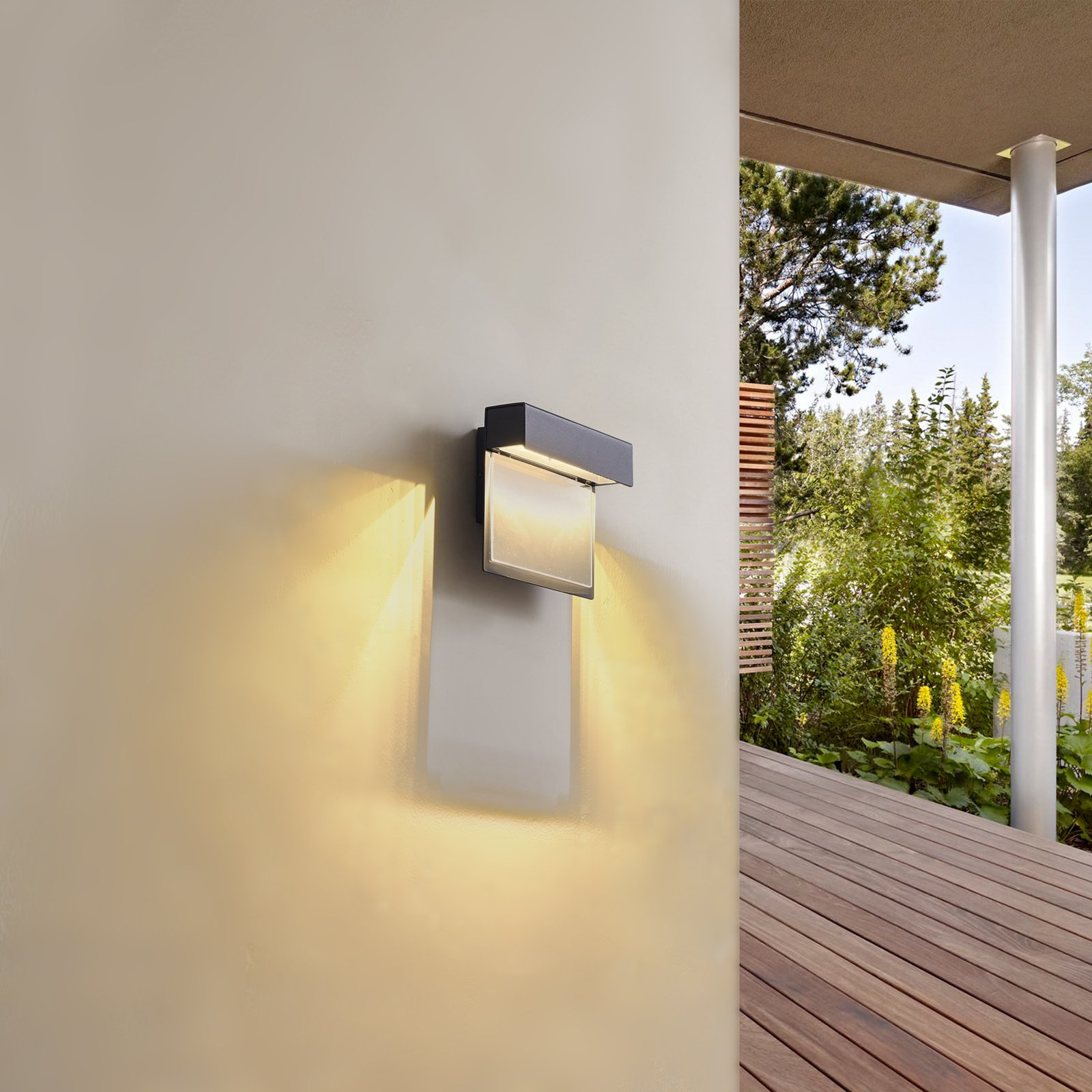 Lindby luminaire LED pour numéro de maison Antal, gris foncé, aluminium