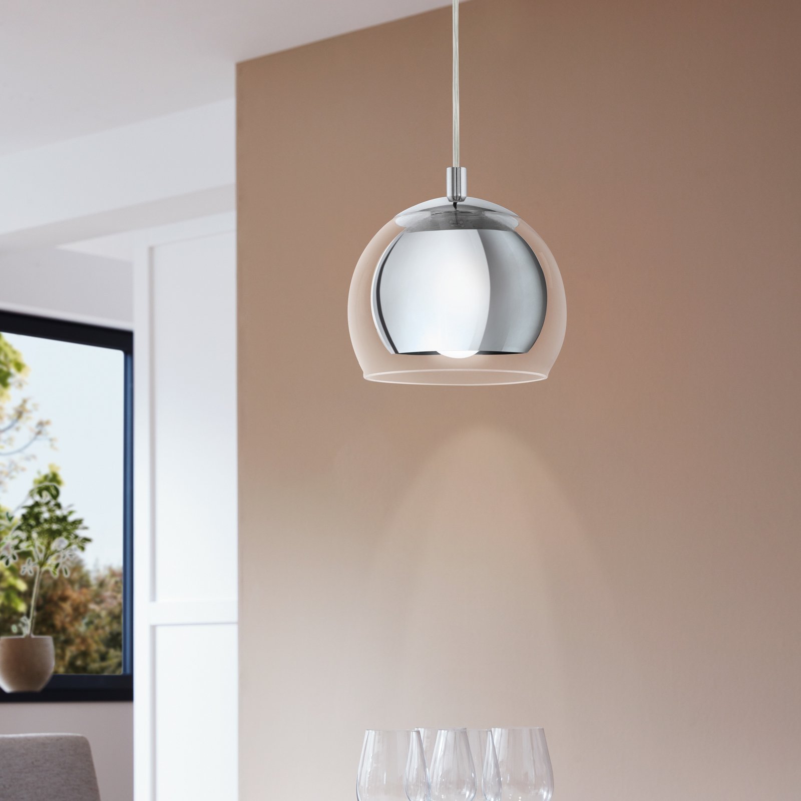 Pendelleuchte Rocamar 1-flammig in Chrom