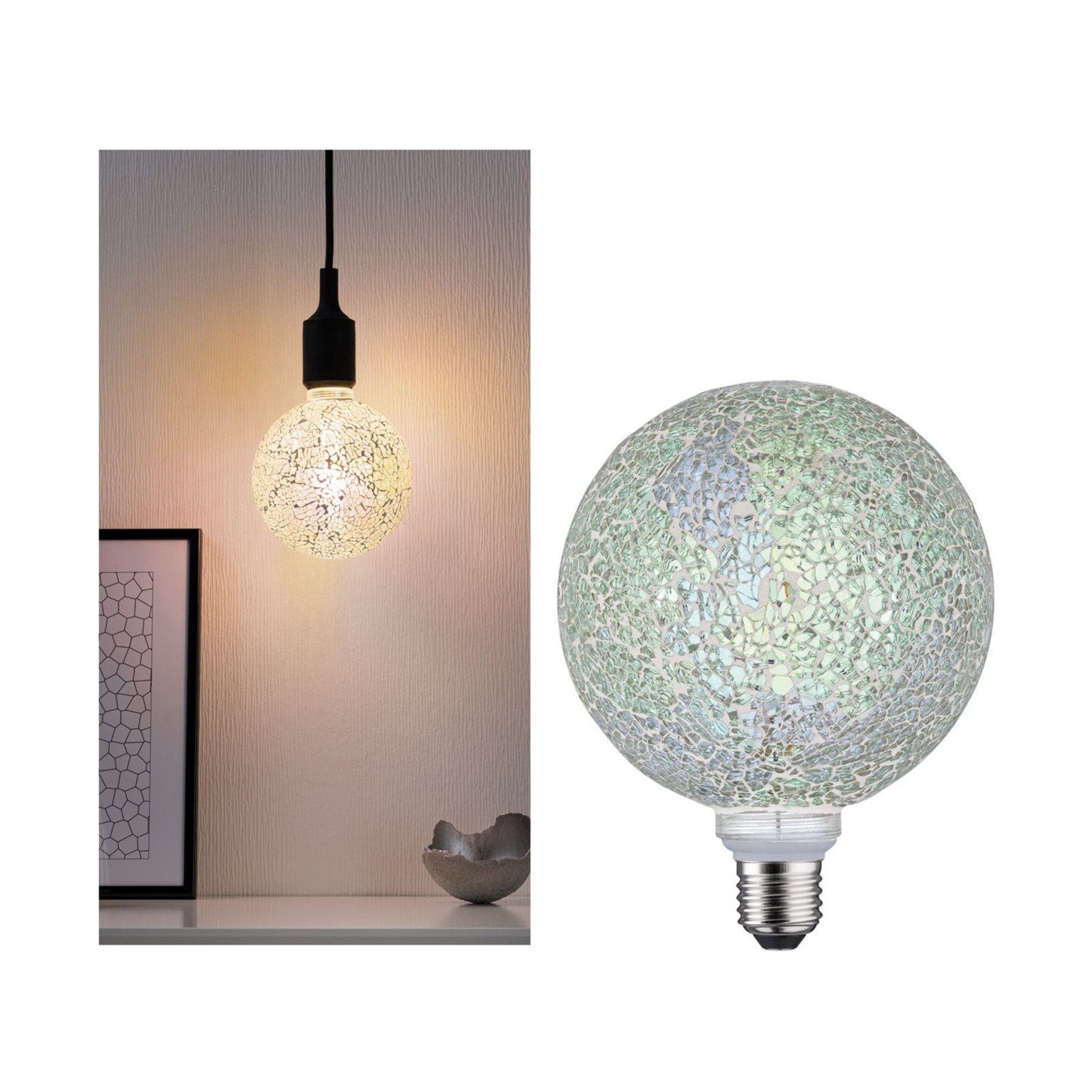 Paulmann E27 LED-Globe 5W Miracle Mosaic bianco