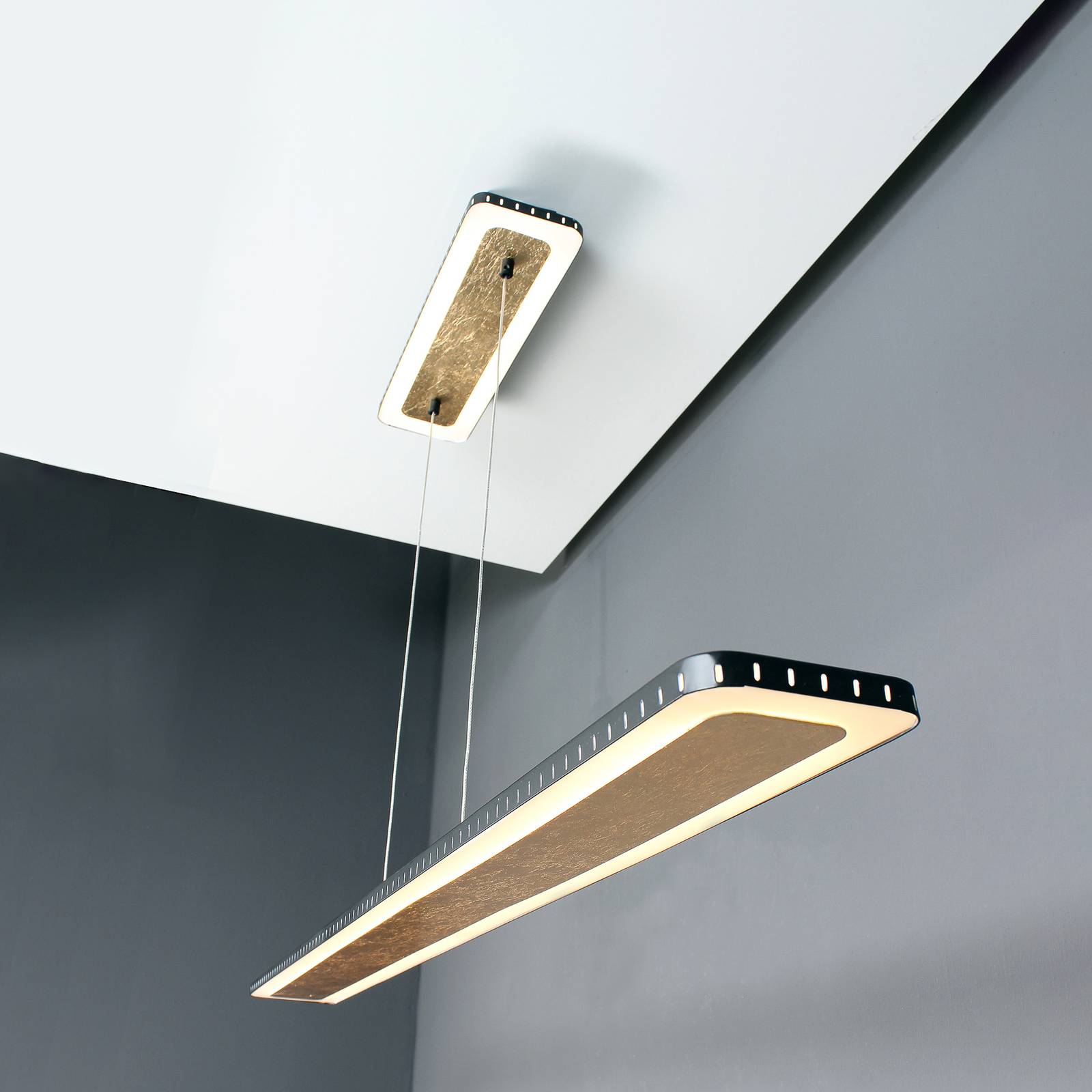 Eco-Light Suspension LED Solaris 3-Step-dim dorée 120 cm