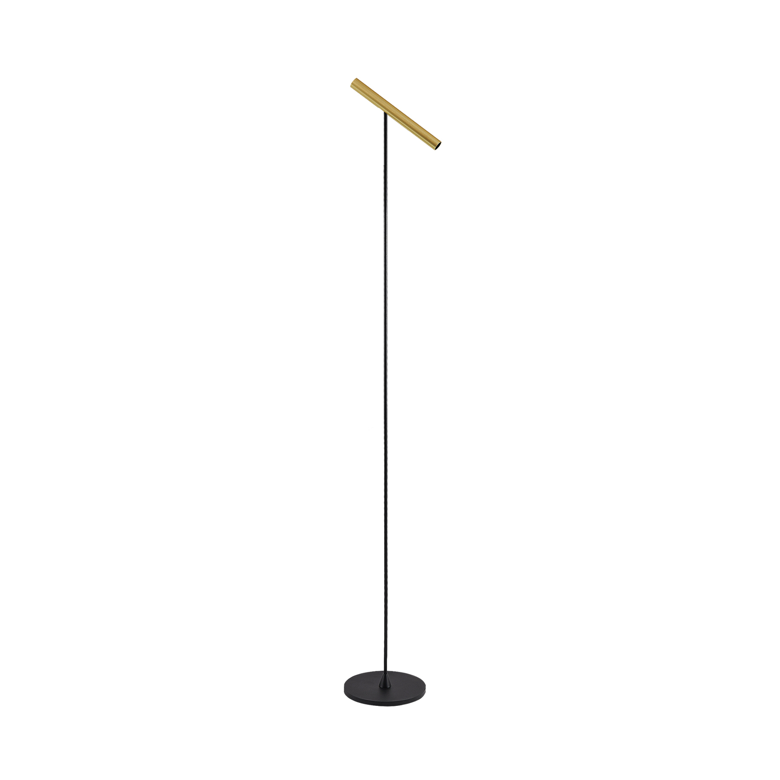 Molto Luce LED-Stehlampe Meyjo F, schwarz/goldfarben, Alu