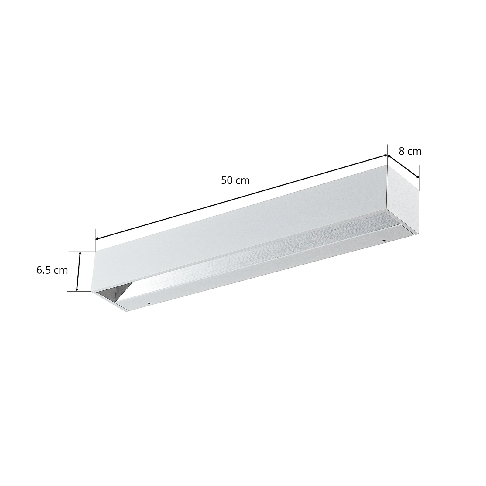 BEGA Studio Line wall lamp wide white/alu 50 cm