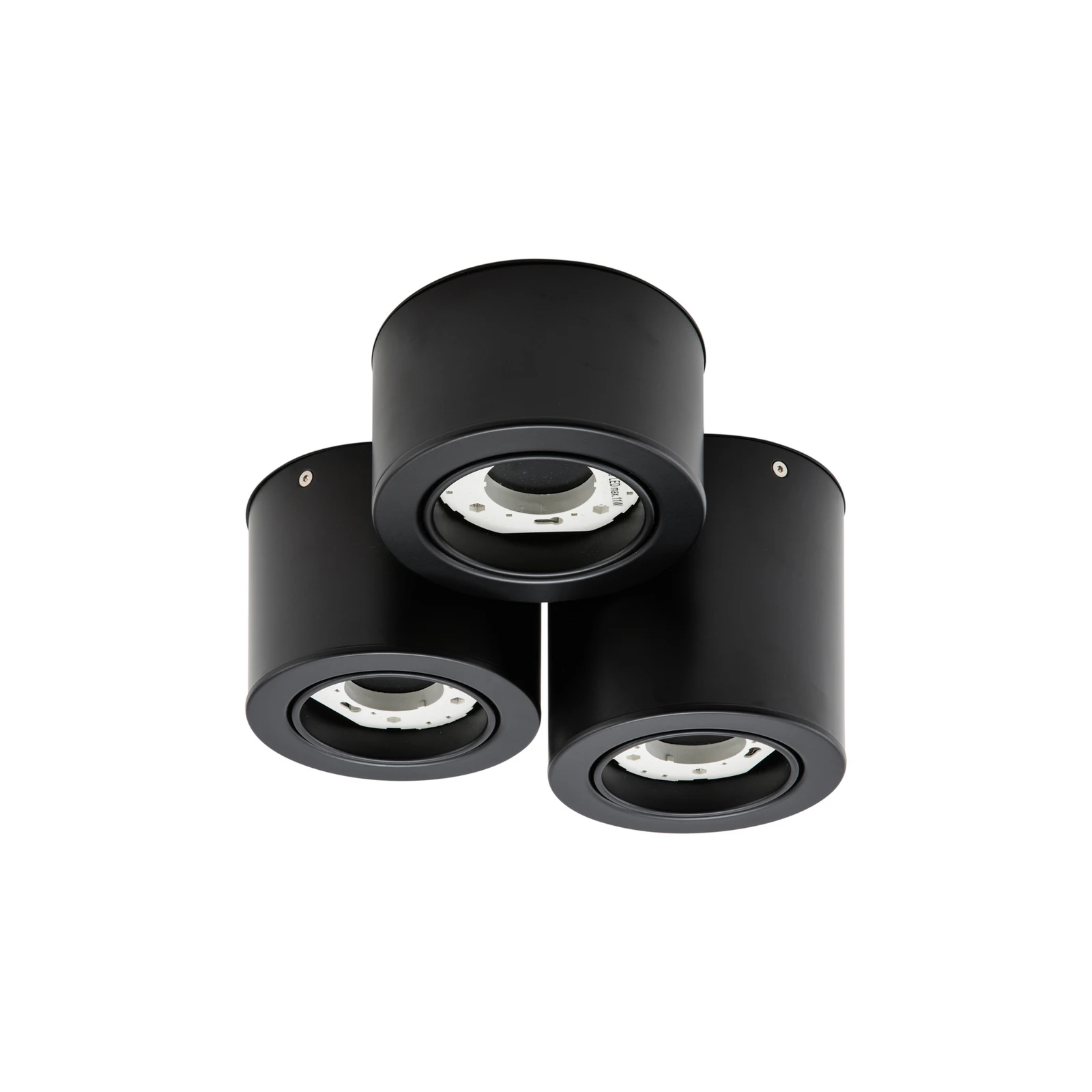 Lindby Downlight Jyla, 3-pl., čierny matný, GX53