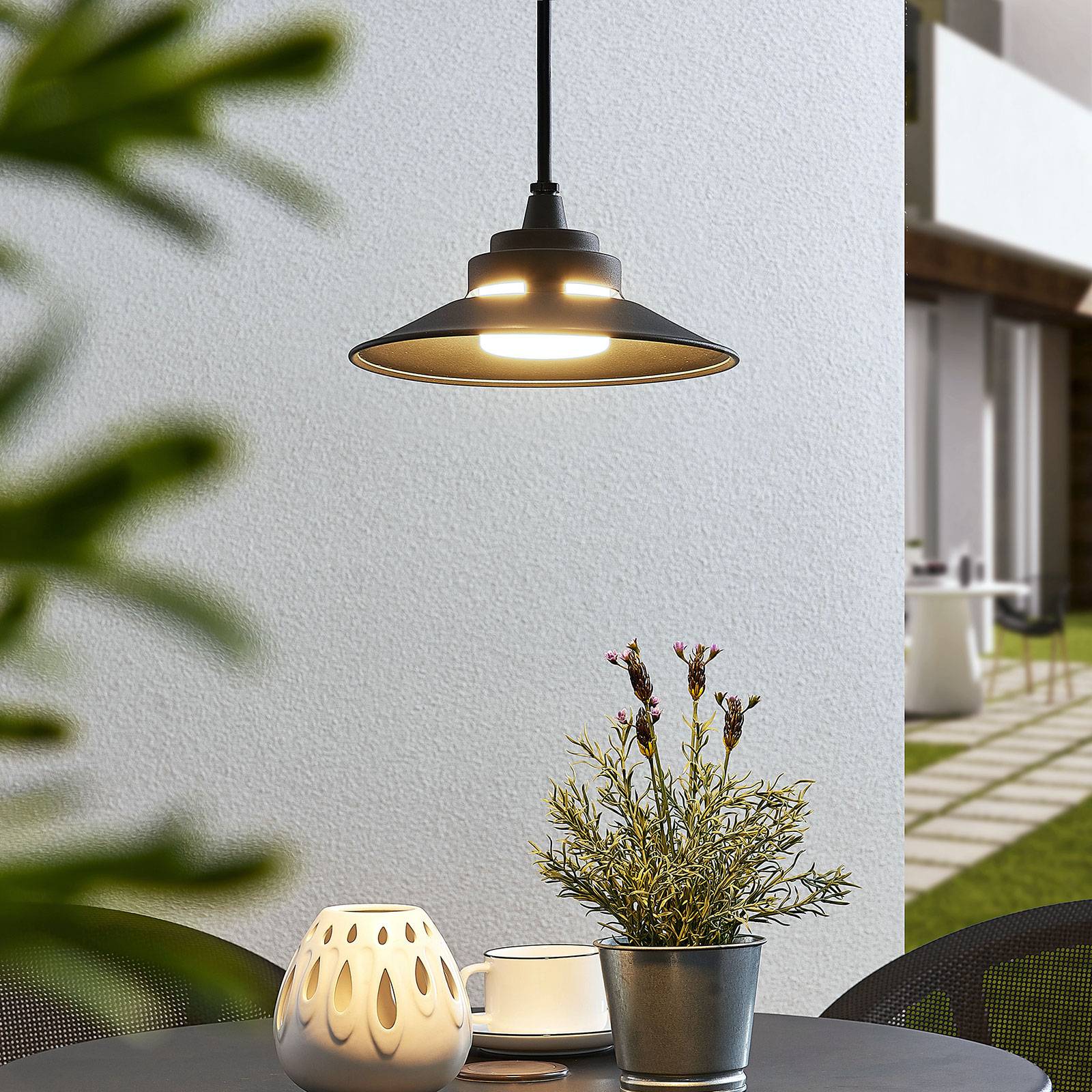 Udendørs LED-hængelampe Cassia mørkegrå