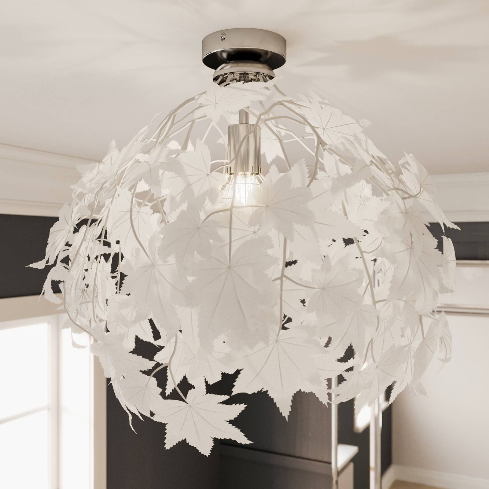 Maple - loftslampe med smuk bladdekorering