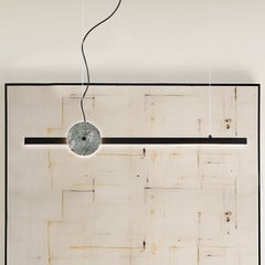 LED висяща лампа Anais, черна/зелена, дължина 100 cm, изкуствен камък
