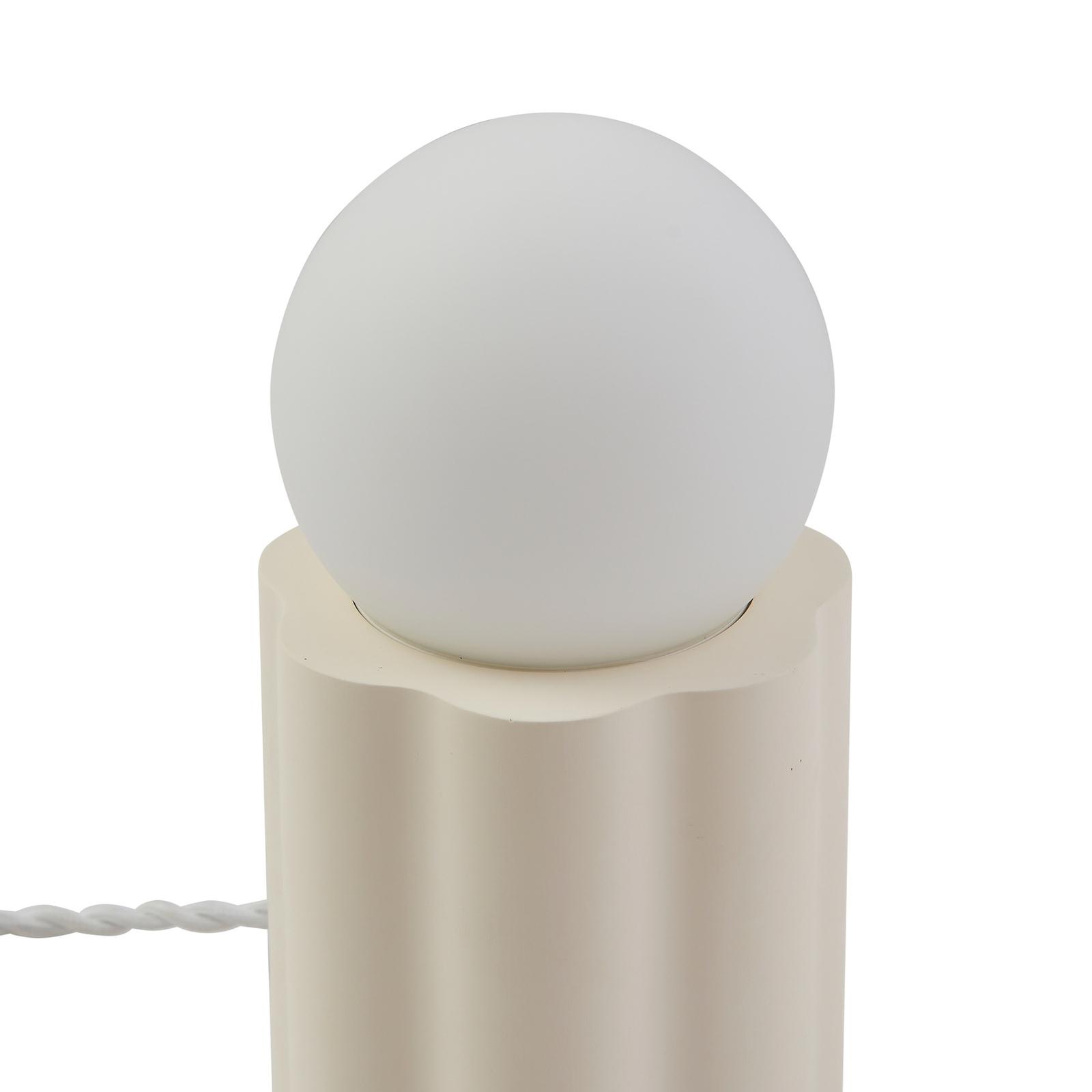 Lindby bordlampe Nielson, beige, skærm højde 8,5 cm, gips