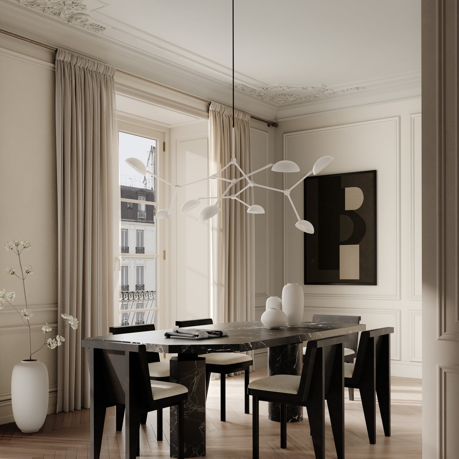 Drop ljuskrona, vit, 85 cm, 8 lampor - 101 Copenhagen