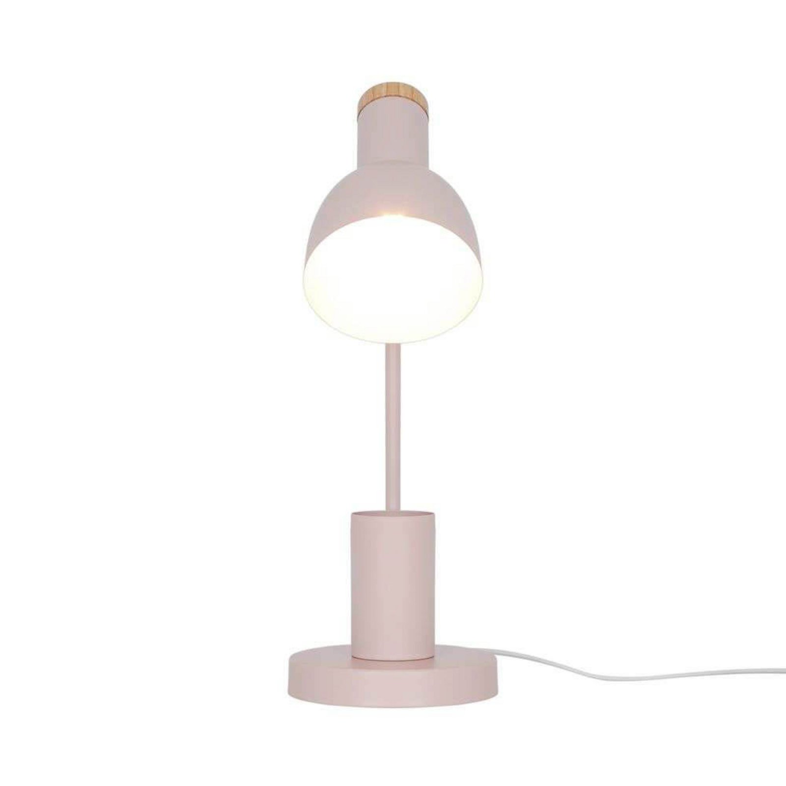Stolna lampa Devone, prašnjavo ružičasta, visina 43 cm, metalna