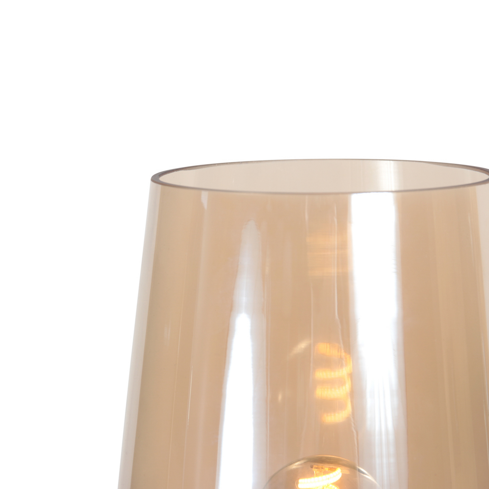 Galda lampa „Ancilla“ brūna/dzintara krāsā, 26 cm, metāls, stikls, E27