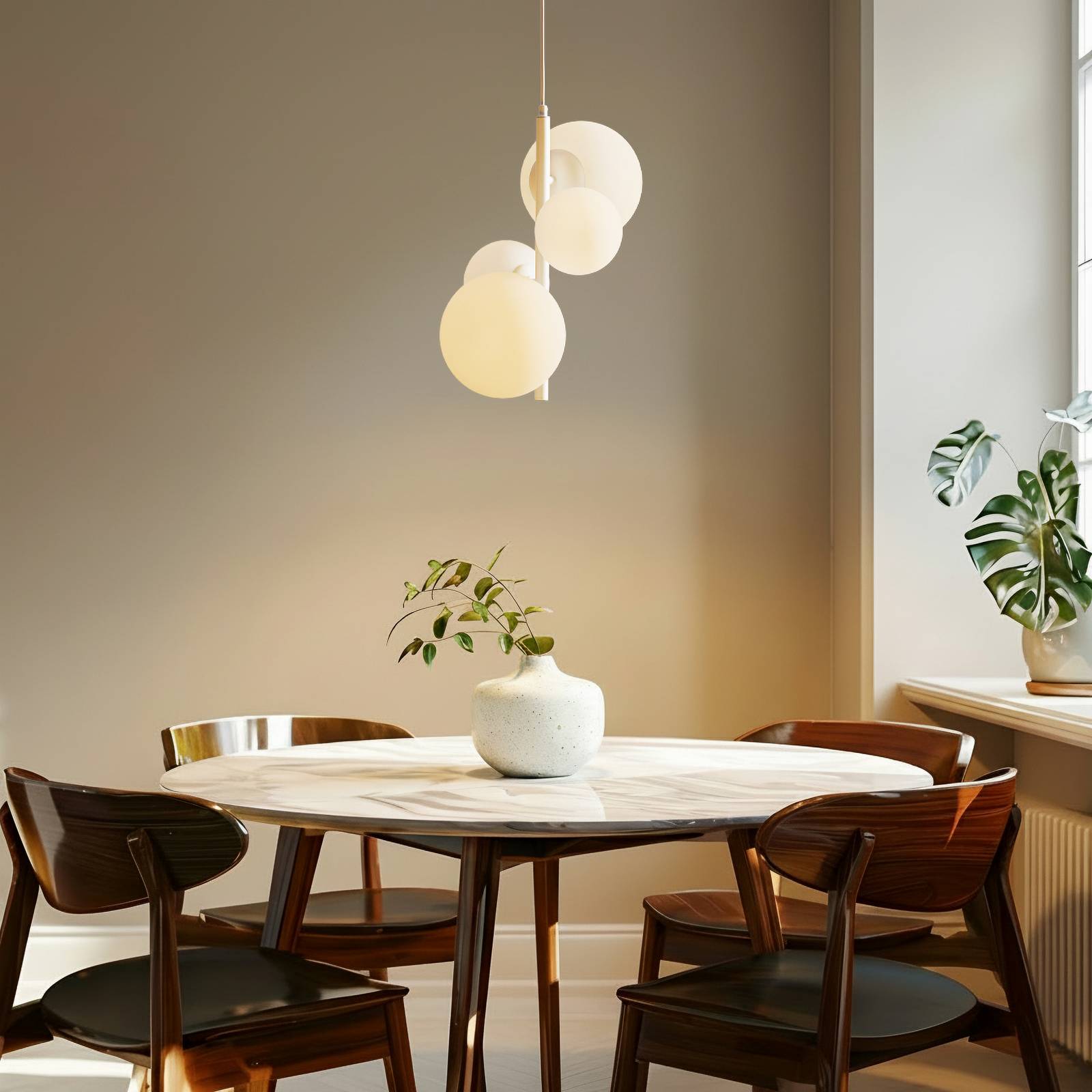 Hängeleuchte Dione, vierflammig, weiß günstig online kaufen