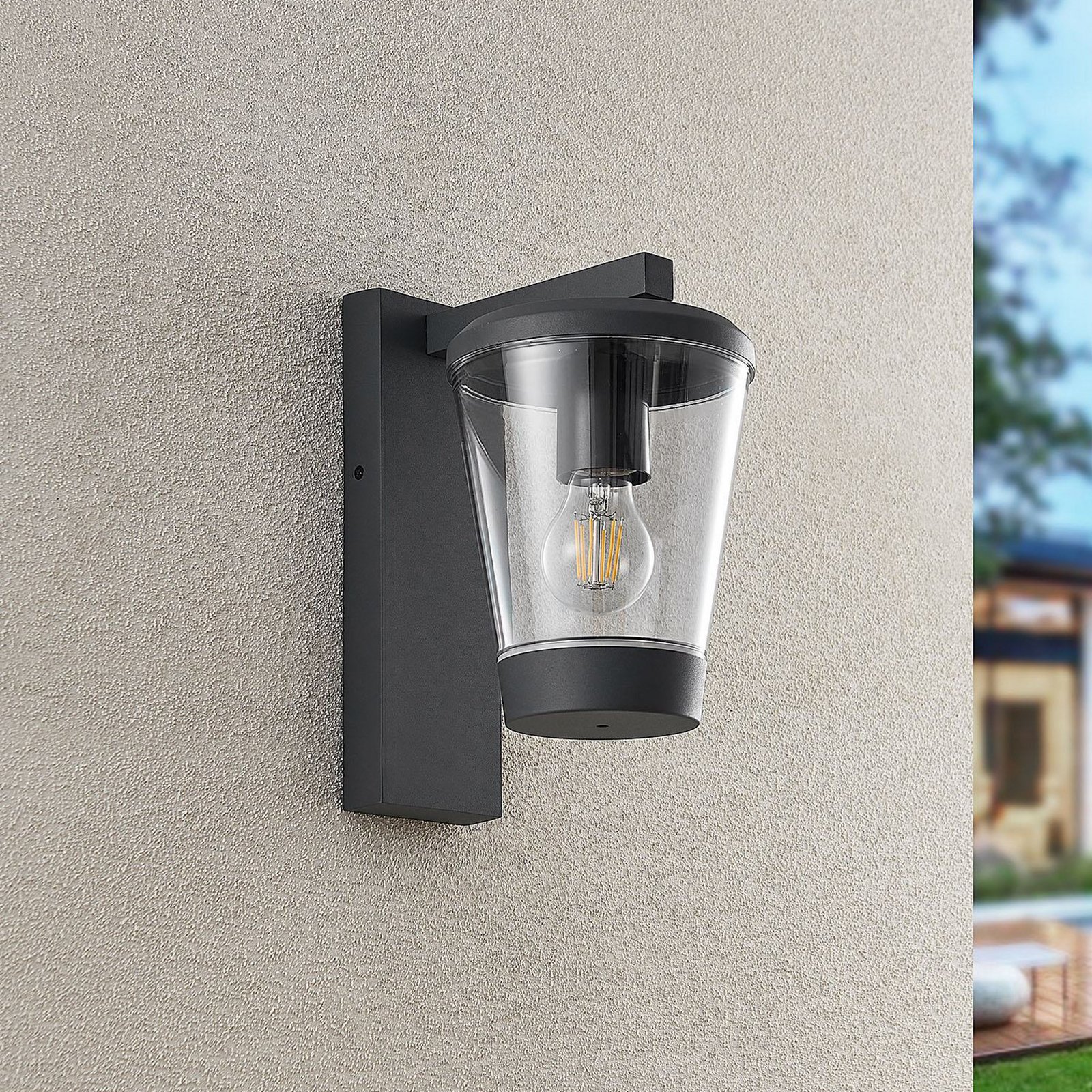 Āra sienas lampa CAVADO, antracīta krāsā, augstums 28 cm, IP44