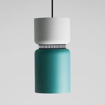 Biało-turkusowa lampa wisząca LED Aspen, 17 cm