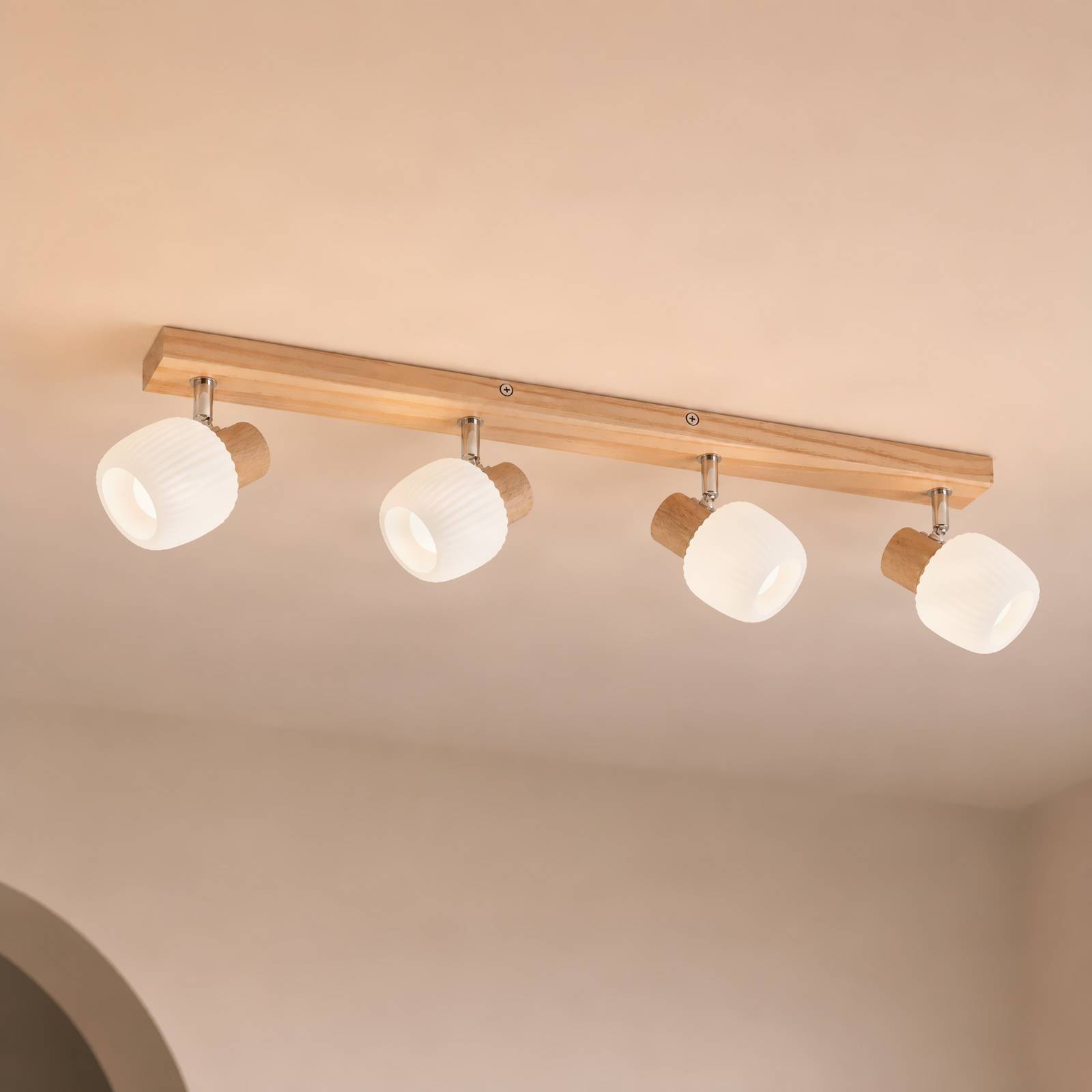 Lindby downlight Darla, 4 lyskilder, hvit/trefarge