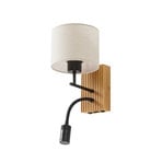 Applique murale Lieske, beige, 39 cm, lampe de lecture, textile - Lucande