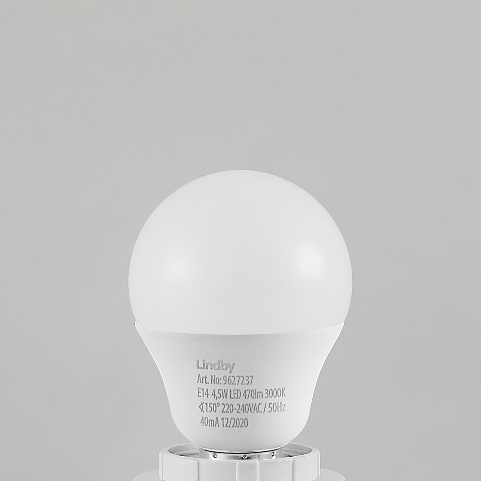 Lindby LED-pære E14 G45 4,5W 3.000K opal sæt med 2 stk