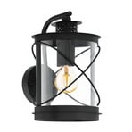 Hilburn outdoor wall light, black, down