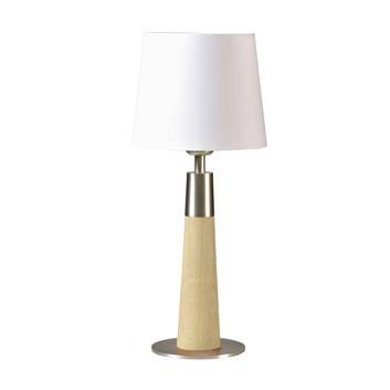 HerzBlut Conico houten tafellamp met stoffen kap