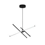 Lampada LED a sospensione Sandy, lunghezza 60 cm, nero, metallo