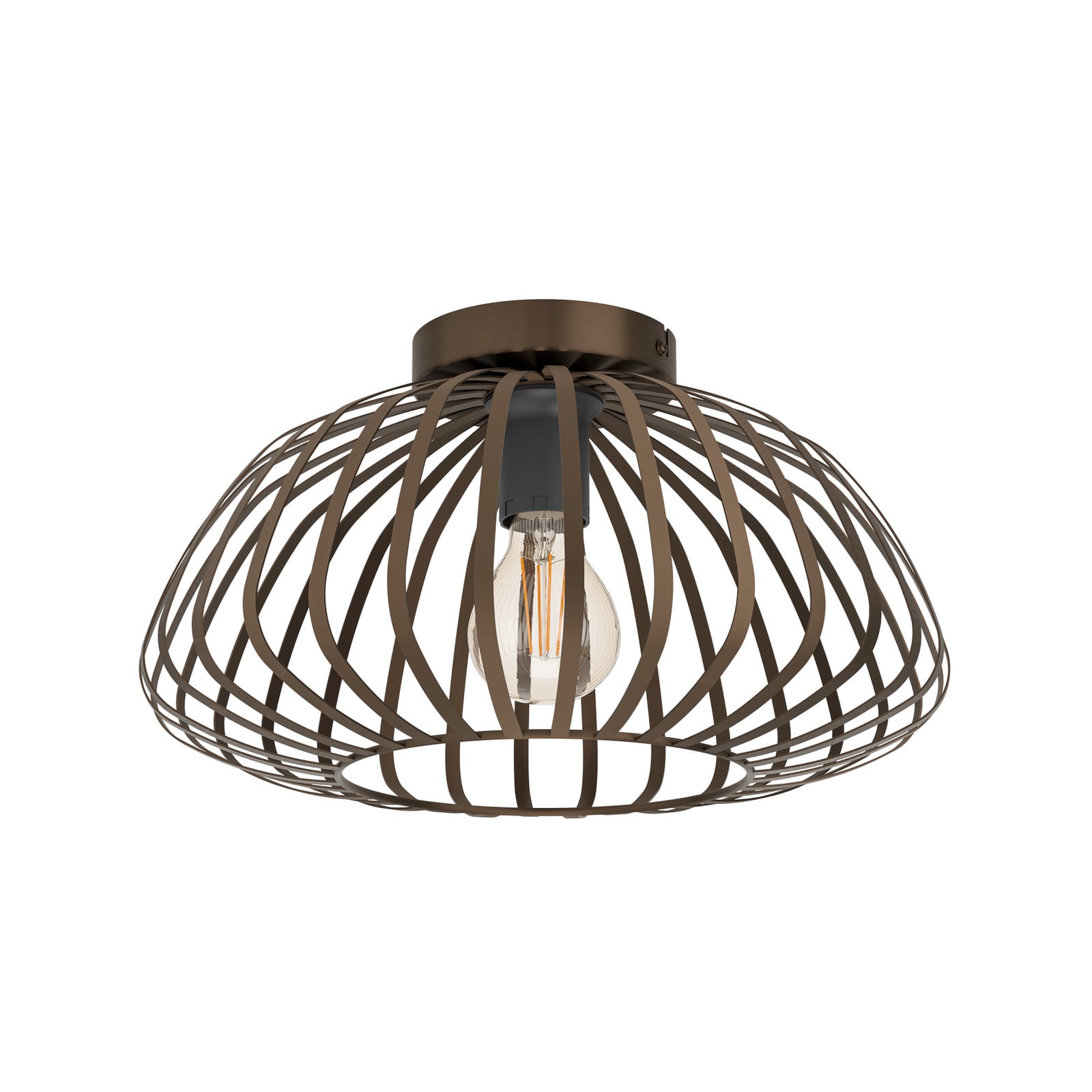 Sieninis šviestuvas Espinal, šlifuotas bronzos, Ø 39 cm, metalas E27