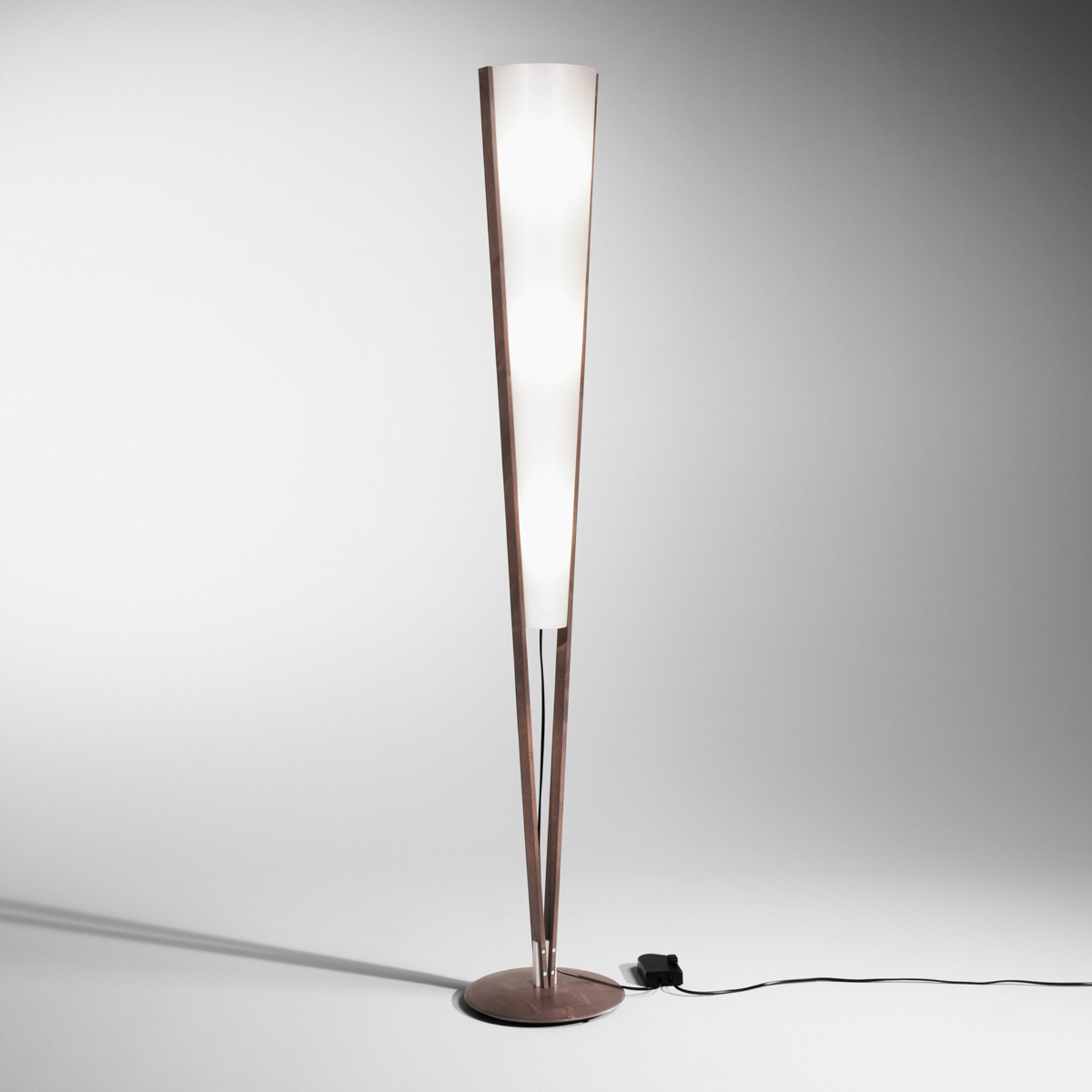 Domus Seba floor lamp with foot dimmer, chestnut oil, for Living / Dining Room, beech wood, Lunopal, E14, 35 W, energy efficiency: A++, H: 168 cm