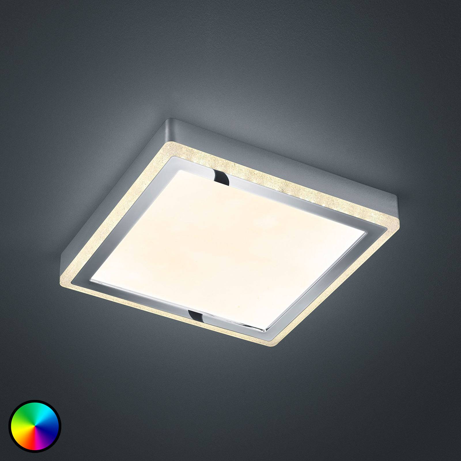 Lampa sufitowa LED Slide, biała, kątowa, 25x25cm