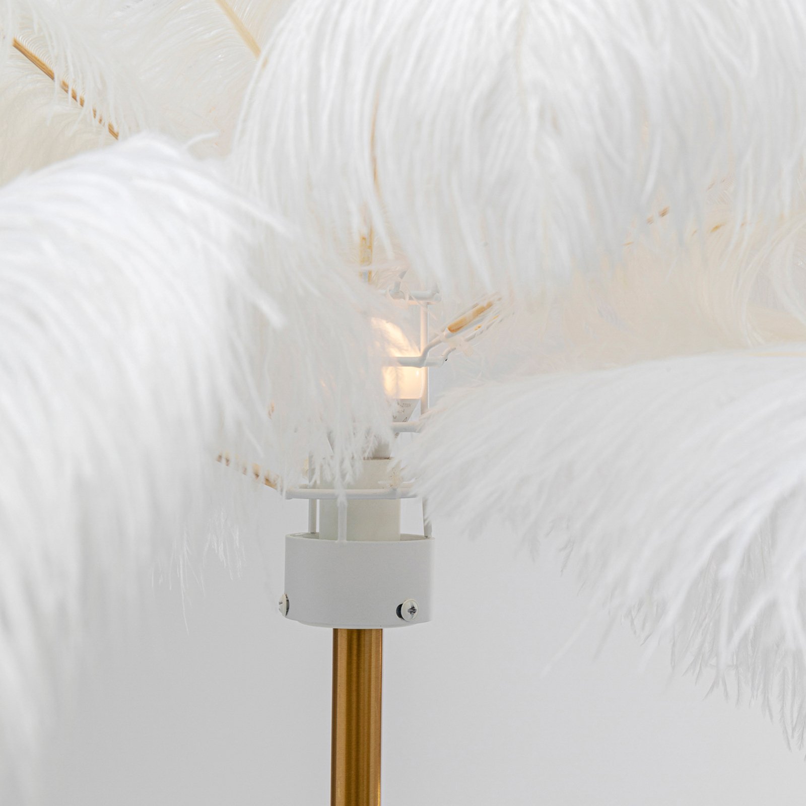 KARE Feather Palm gulvlampe med fjer, hvid