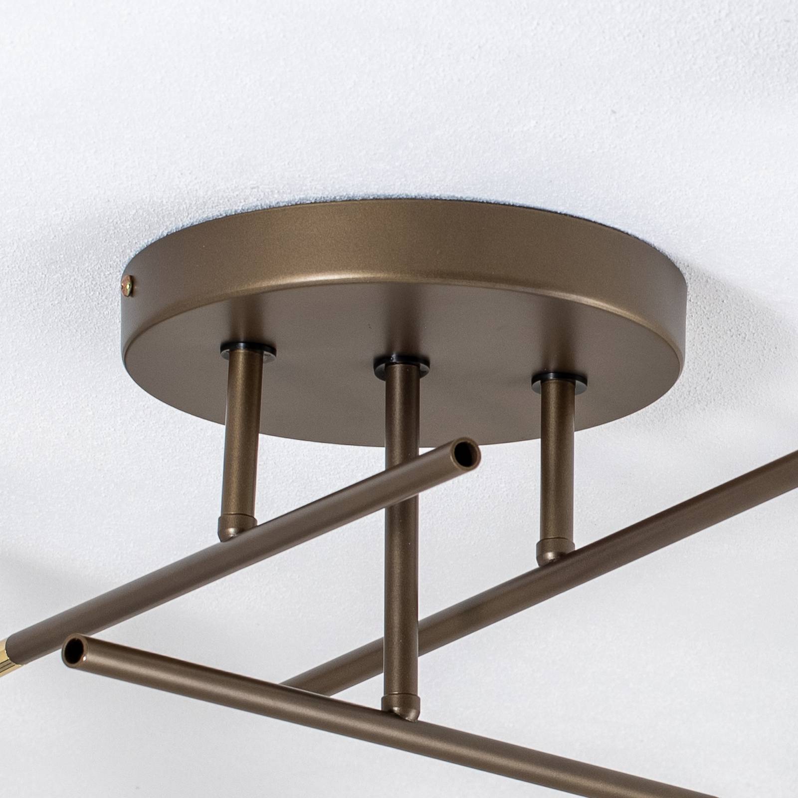 Lampa sufitowa Axion, 3-punktowa, kolor tytanowy, stalowy