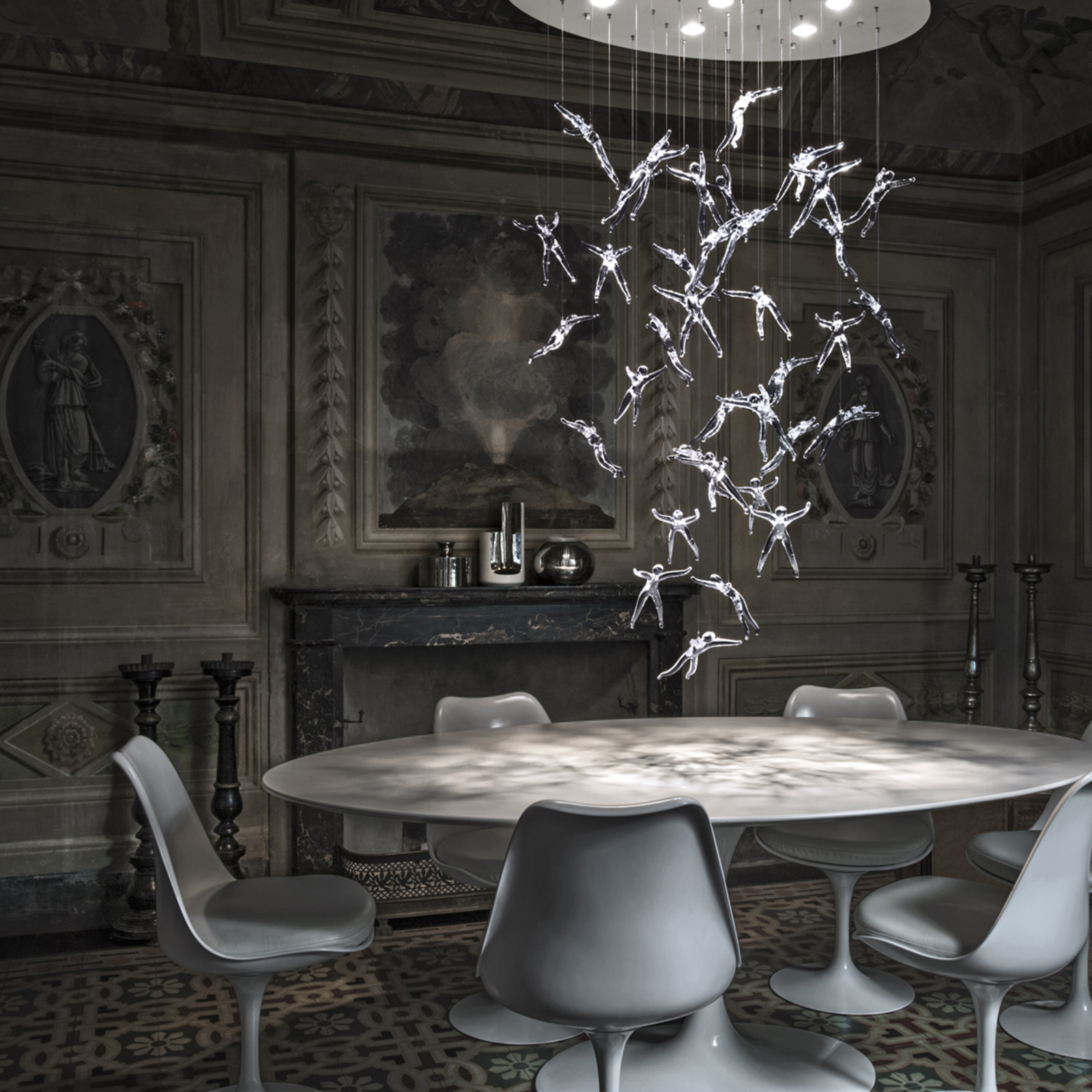 Suspension Angel Falls composée de 18 anges Luminaire.fr