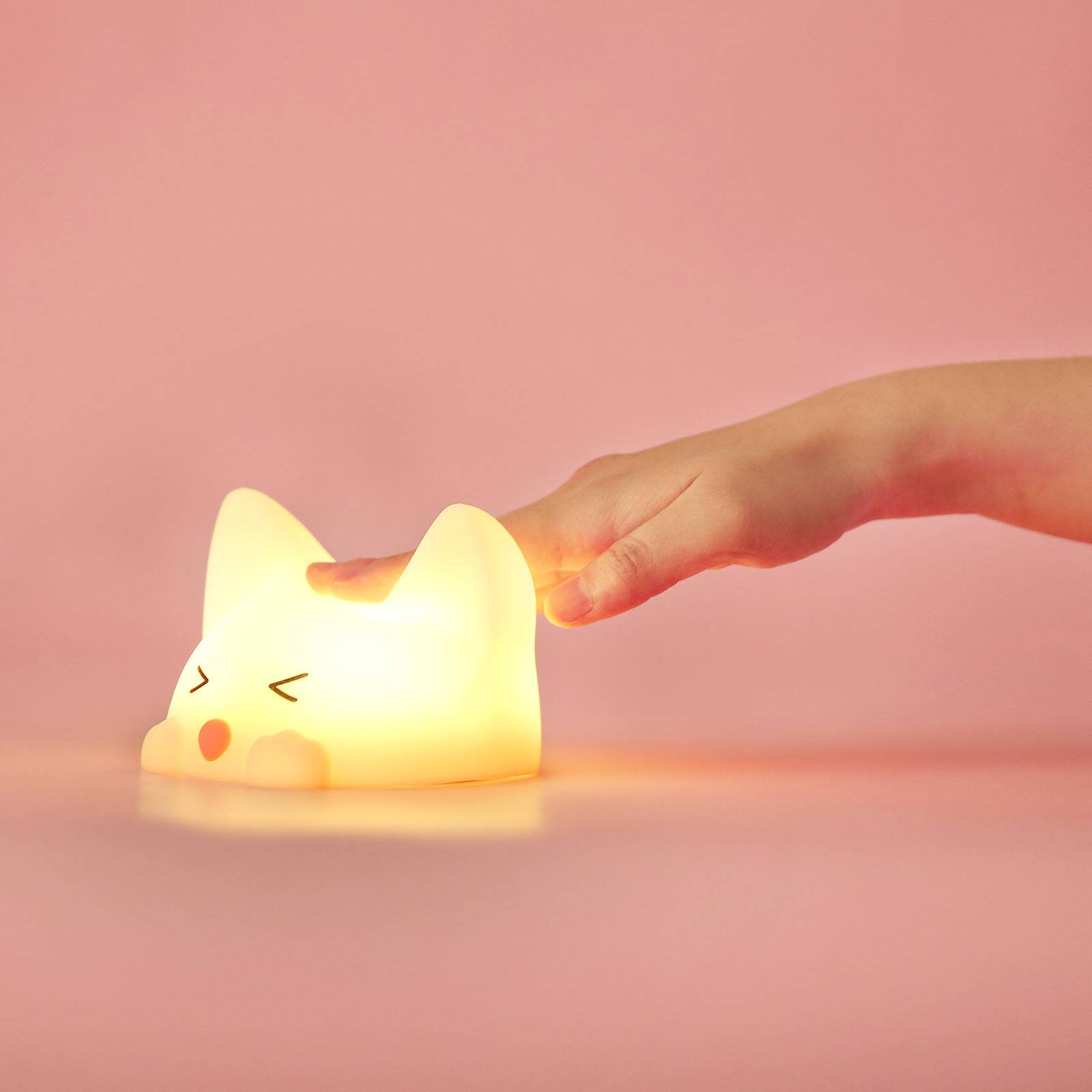 E-shop Nočné LED s batériou Catty Cat 7 farieb + zvuk