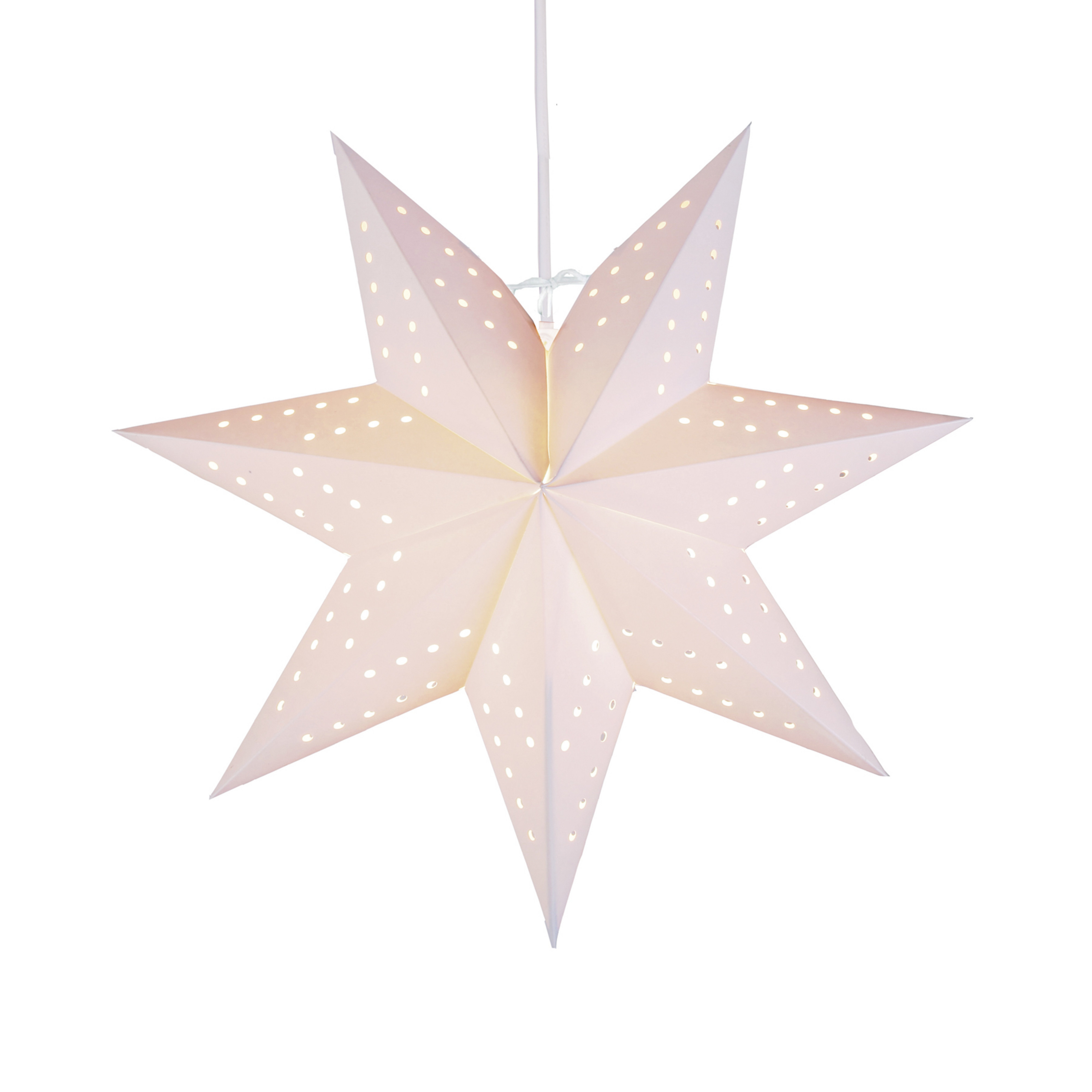 Estrella de papel Bobo, 7 puntas en blanco Ø 34 cm