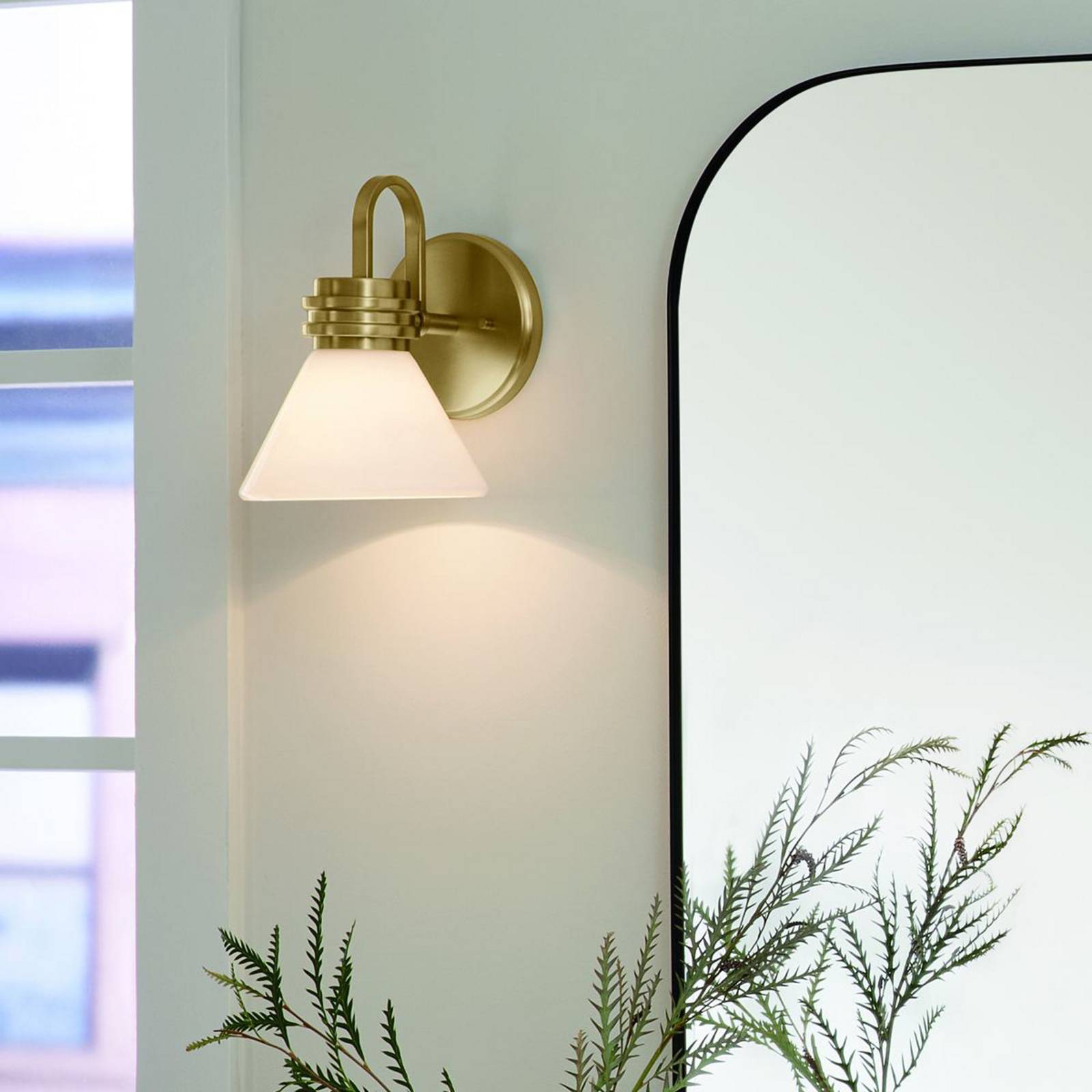 Wandleuchte Farum 1, bronzefarben, Stahl, Glas, G9 günstig online kaufen