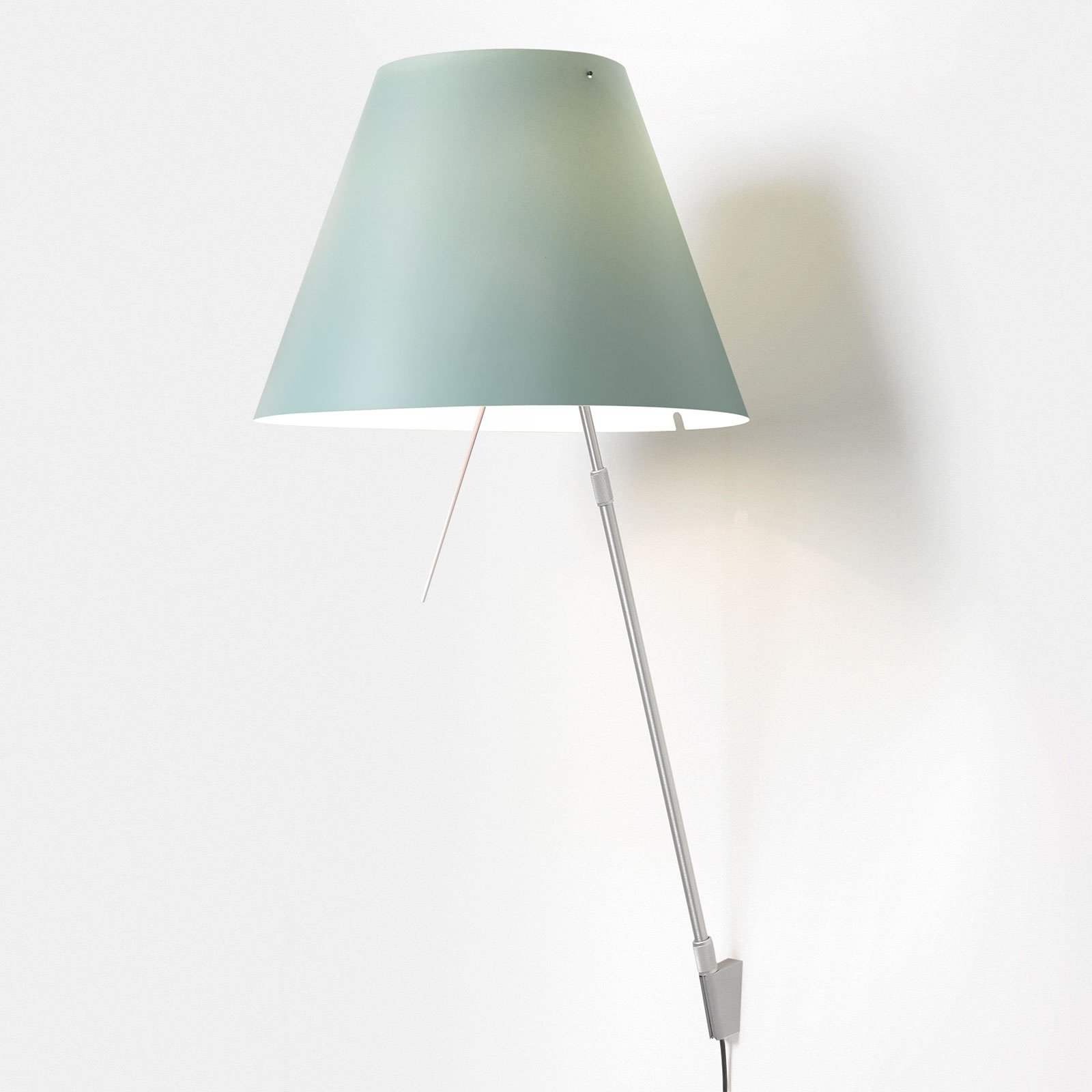 Luceplan Costanza zidna svjetiljka D13a, aluminij/zelena