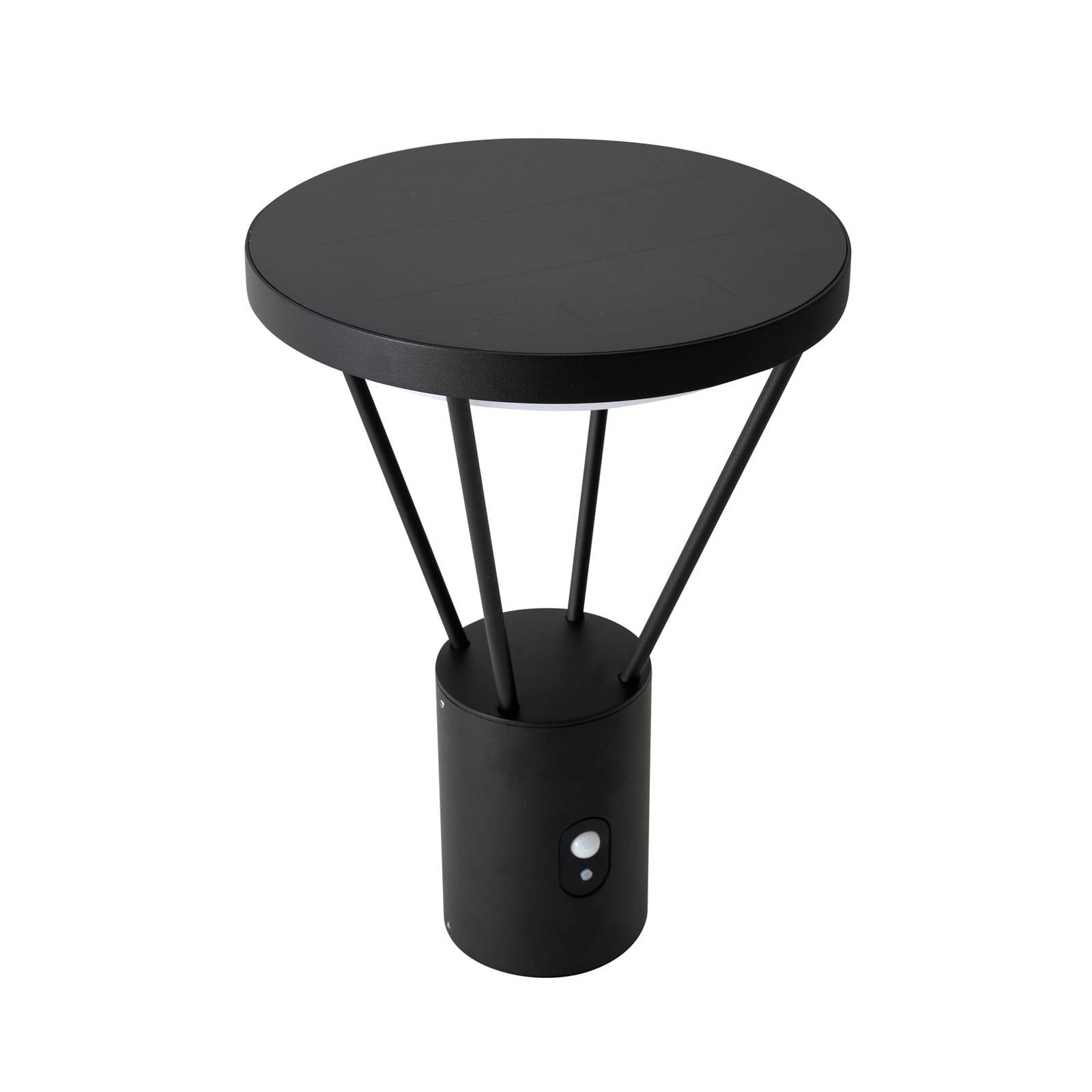 Lucande LED-Solar-Sockellampe Elario, 44 cm, schwarz, Sensor