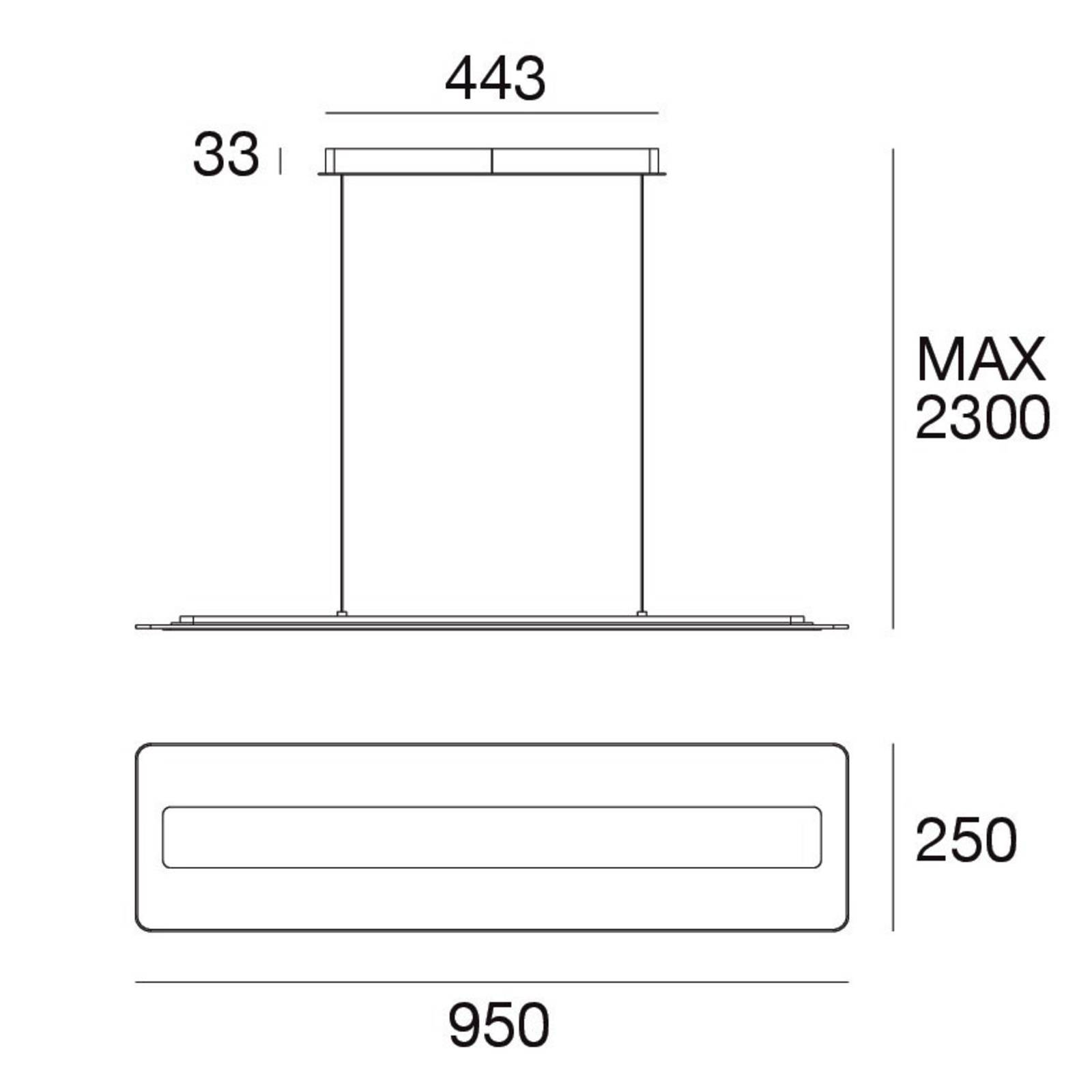 LED-Hängeleuchte Antille, Glas, rechteckig, Chrom günstig online kaufen