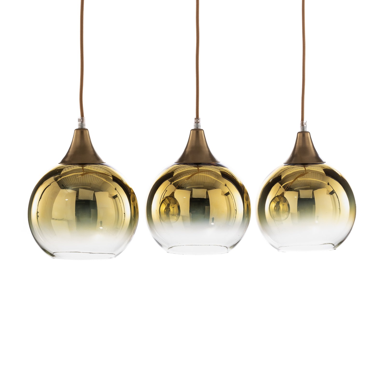 Hanglamp Monte, 3-lamps, balken, goud