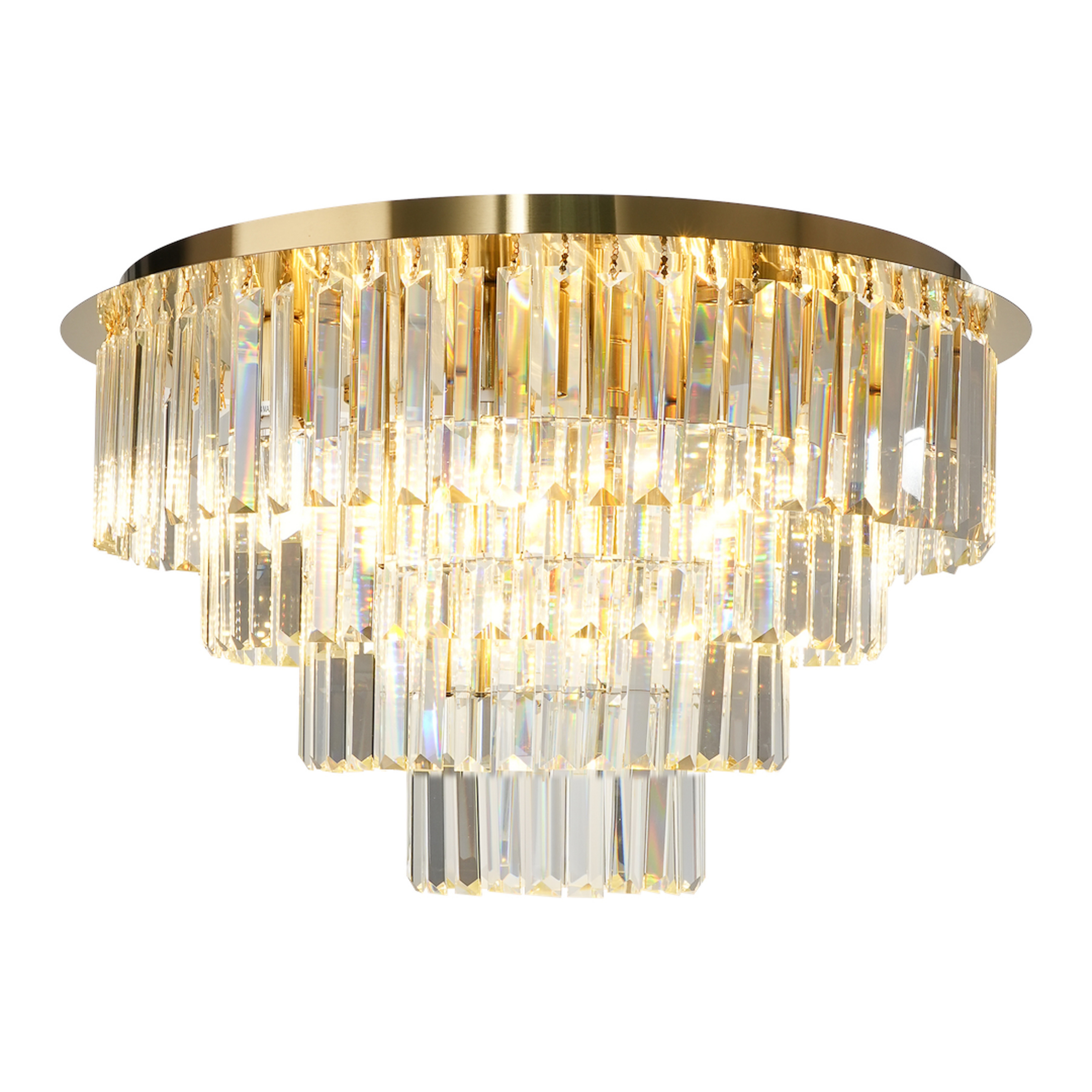 Lampa sufitowa Milano, Ø 60 cm, złota/kryształ, szkło, 9 x E14